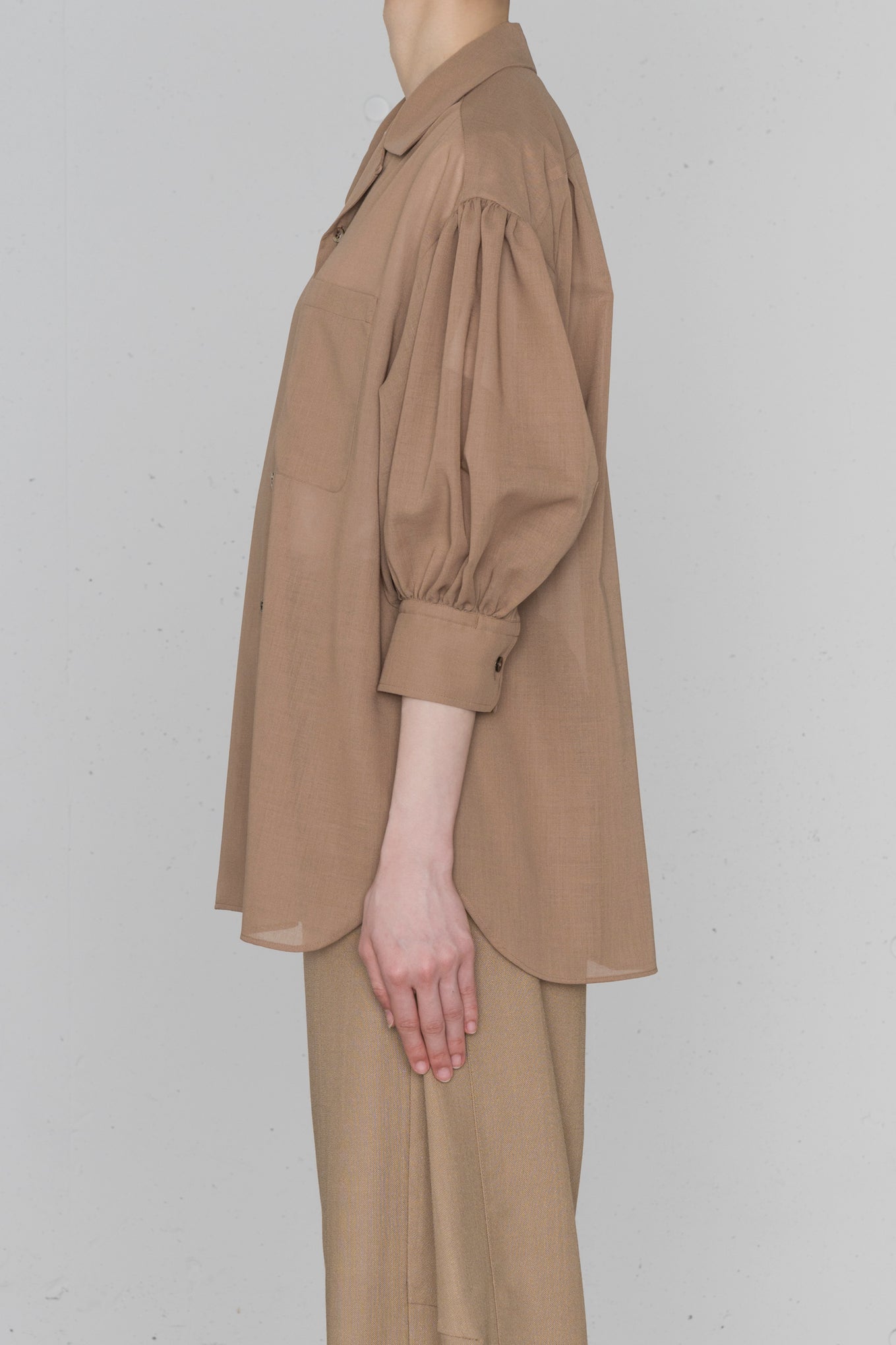 T/W VOIL BALLOON SLEEVE BLOUSE