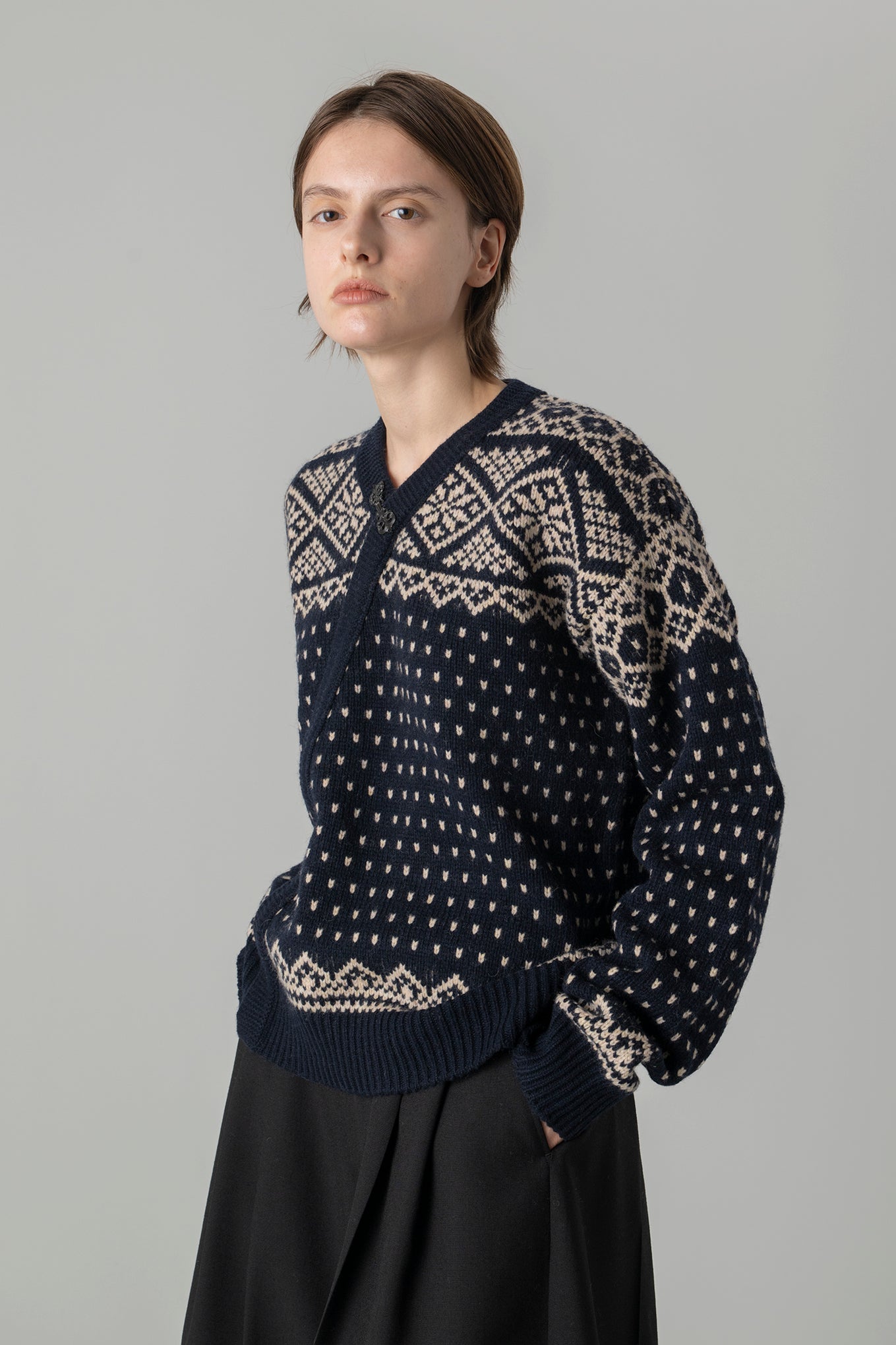 NORDIC WRAP SWEATER