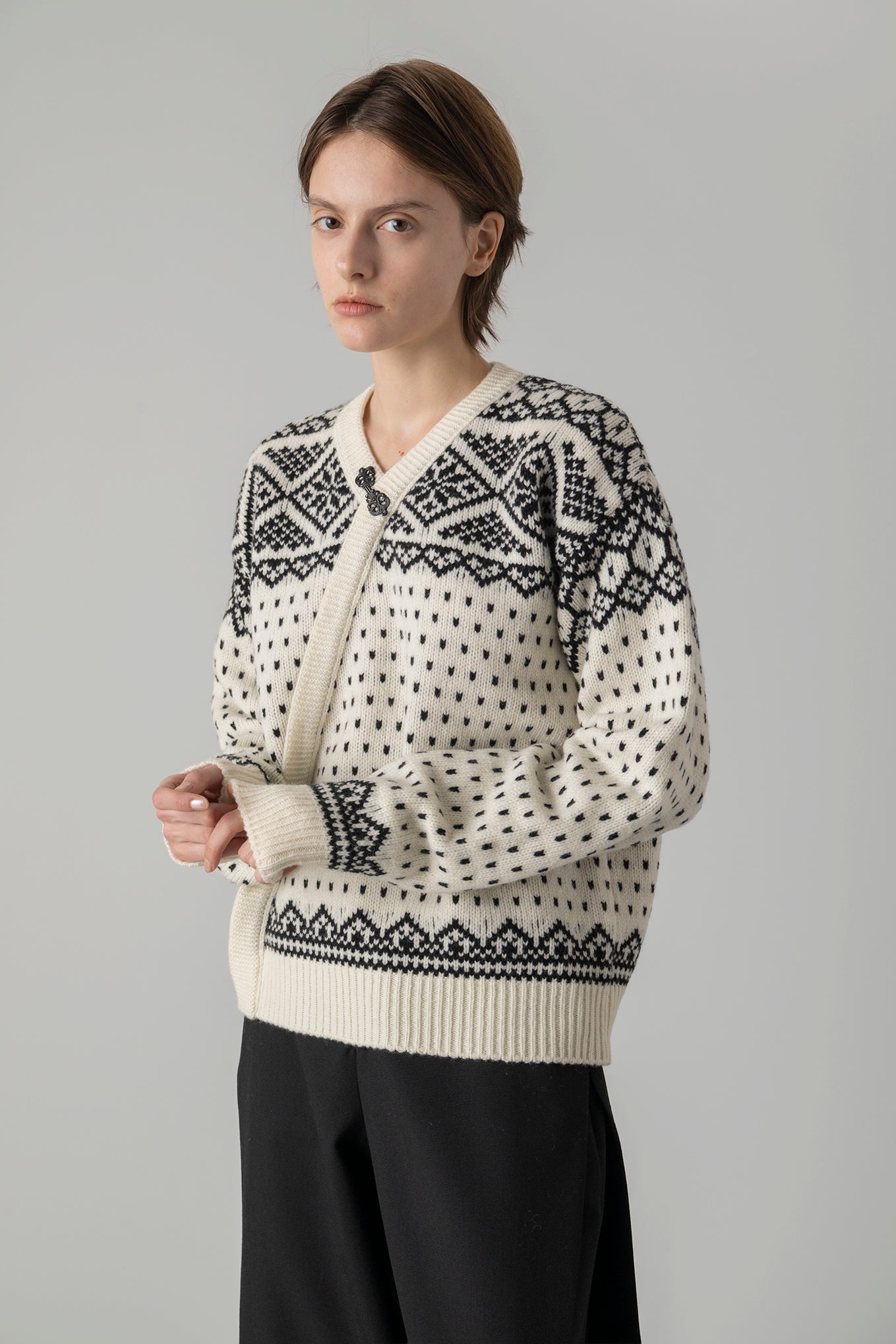 NORDIC WRAP SWEATER