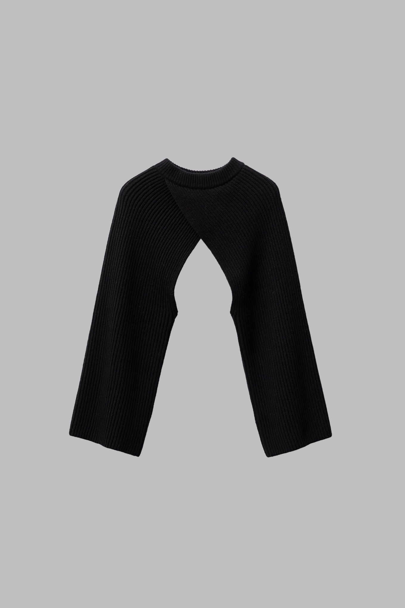RIBBED-KNIT WOOL CROPPED BOLERO