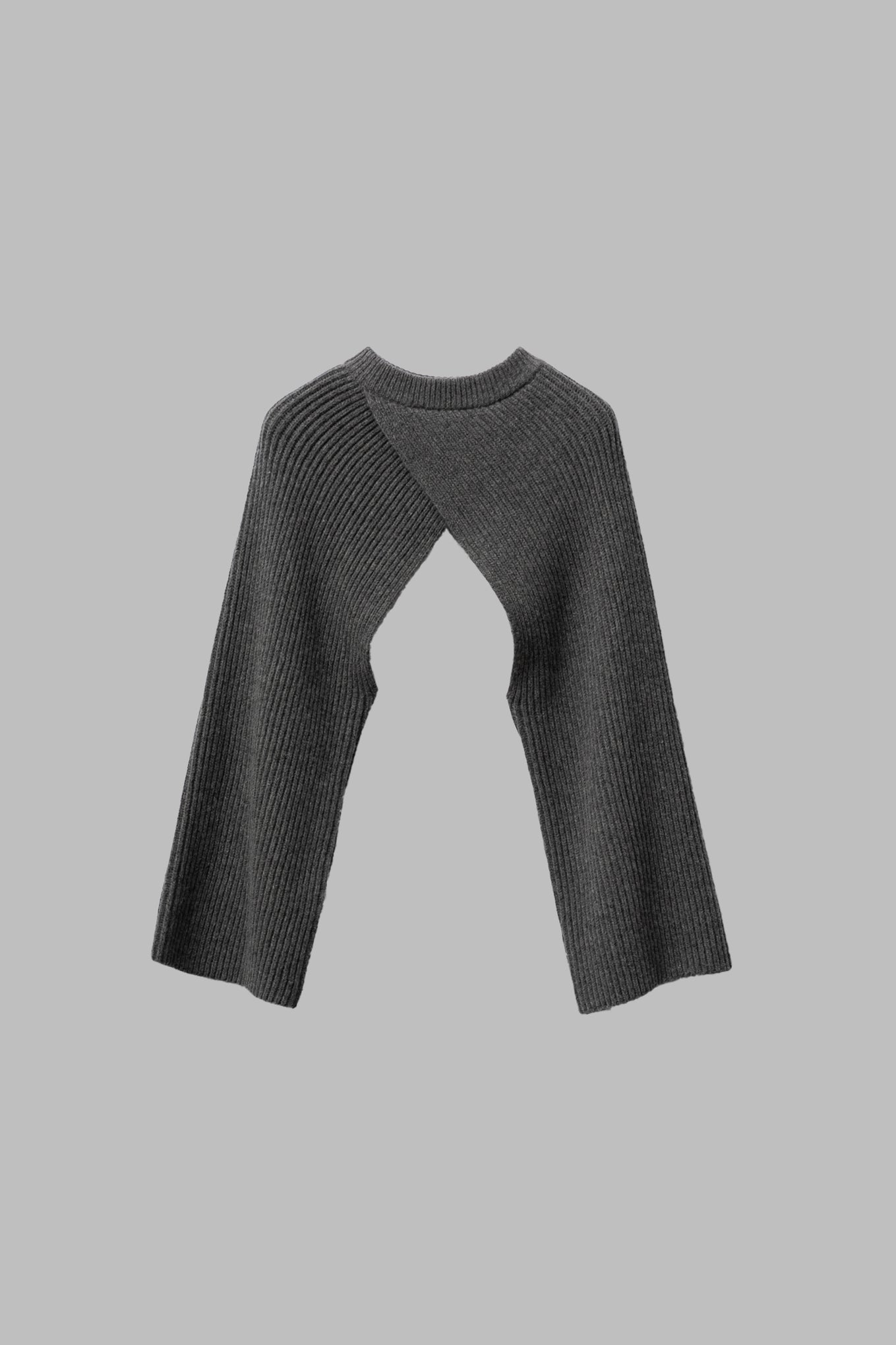 RIBBED-KNIT WOOL CROPPED BOLERO