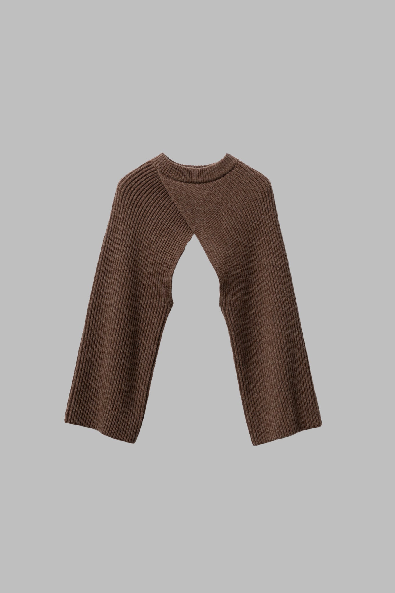 RIBBED-KNIT WOOL CROPPED BOLERO