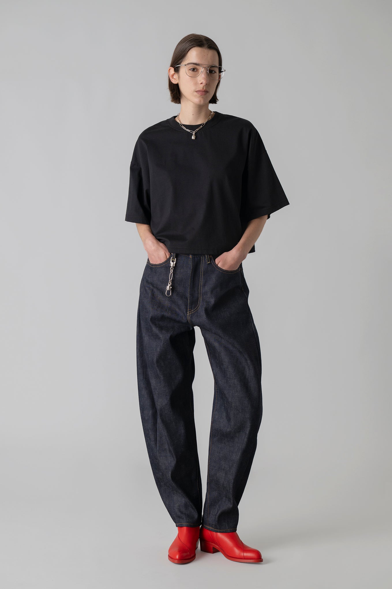 CROPPED SHORT-SLV TEE / BIG FIT (6.5OZ)
