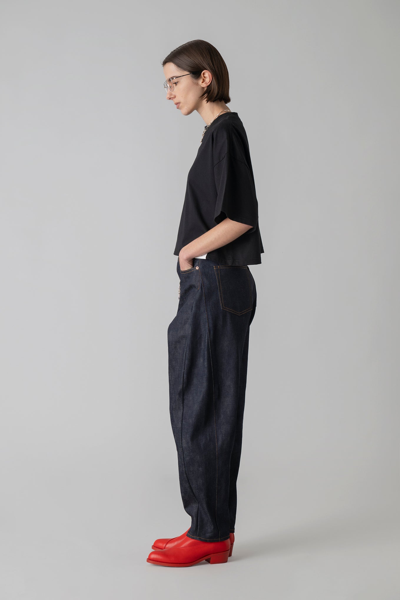 CROPPED SHORT-SLV TEE / BIG FIT (6.5OZ)