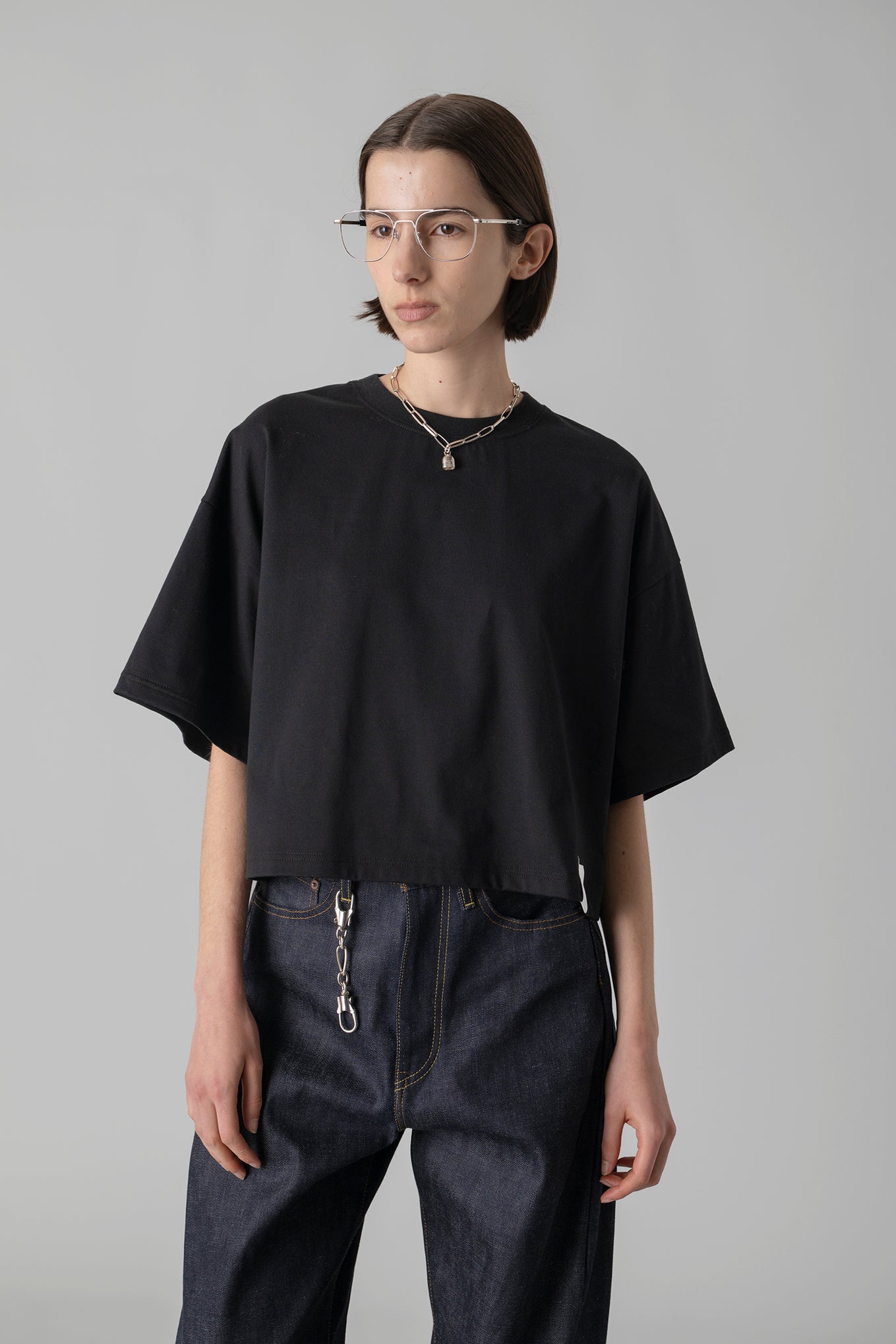 CROPPED SHORT-SLV TEE / BIG FIT (6.5OZ)