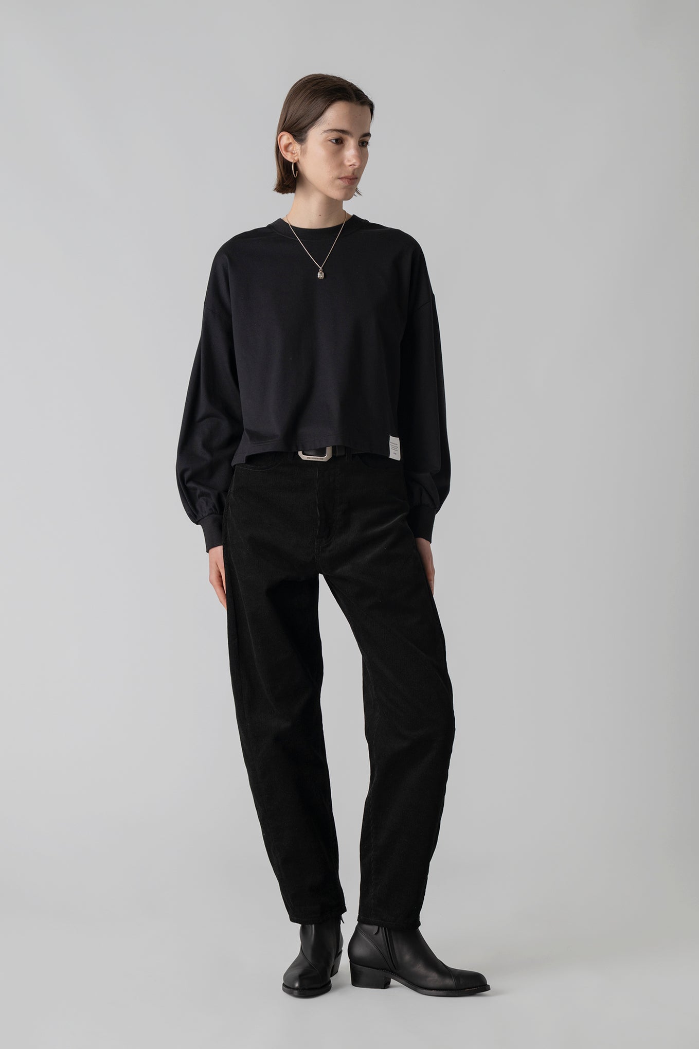 CROPPED LONG-SLV TEE / BIG FIT (6.5OZ)