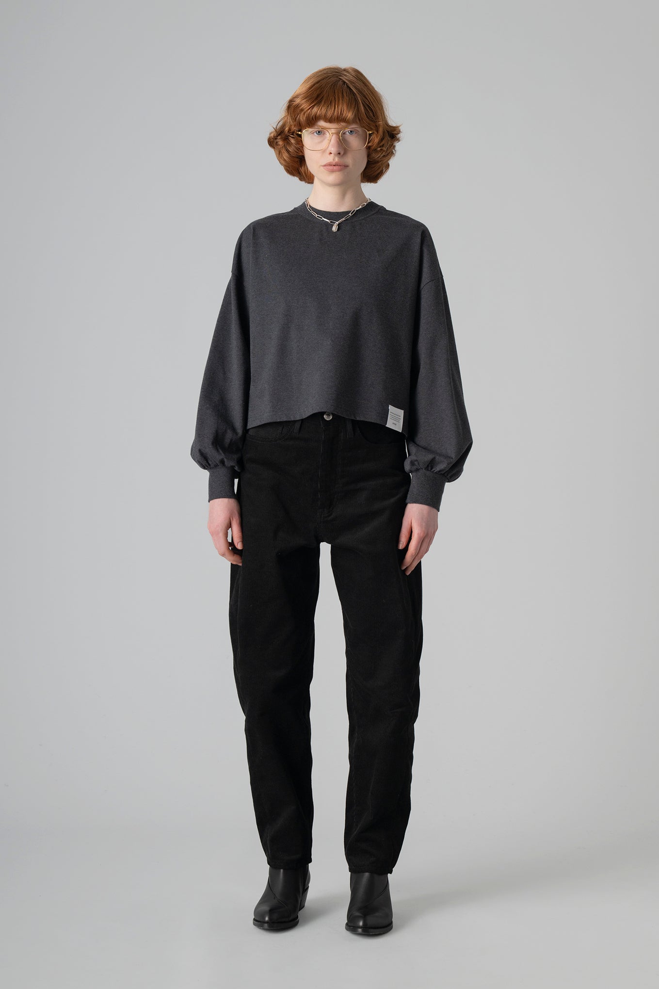 CROPPED LONG-SLV TEE / BIG FIT (6.5OZ)