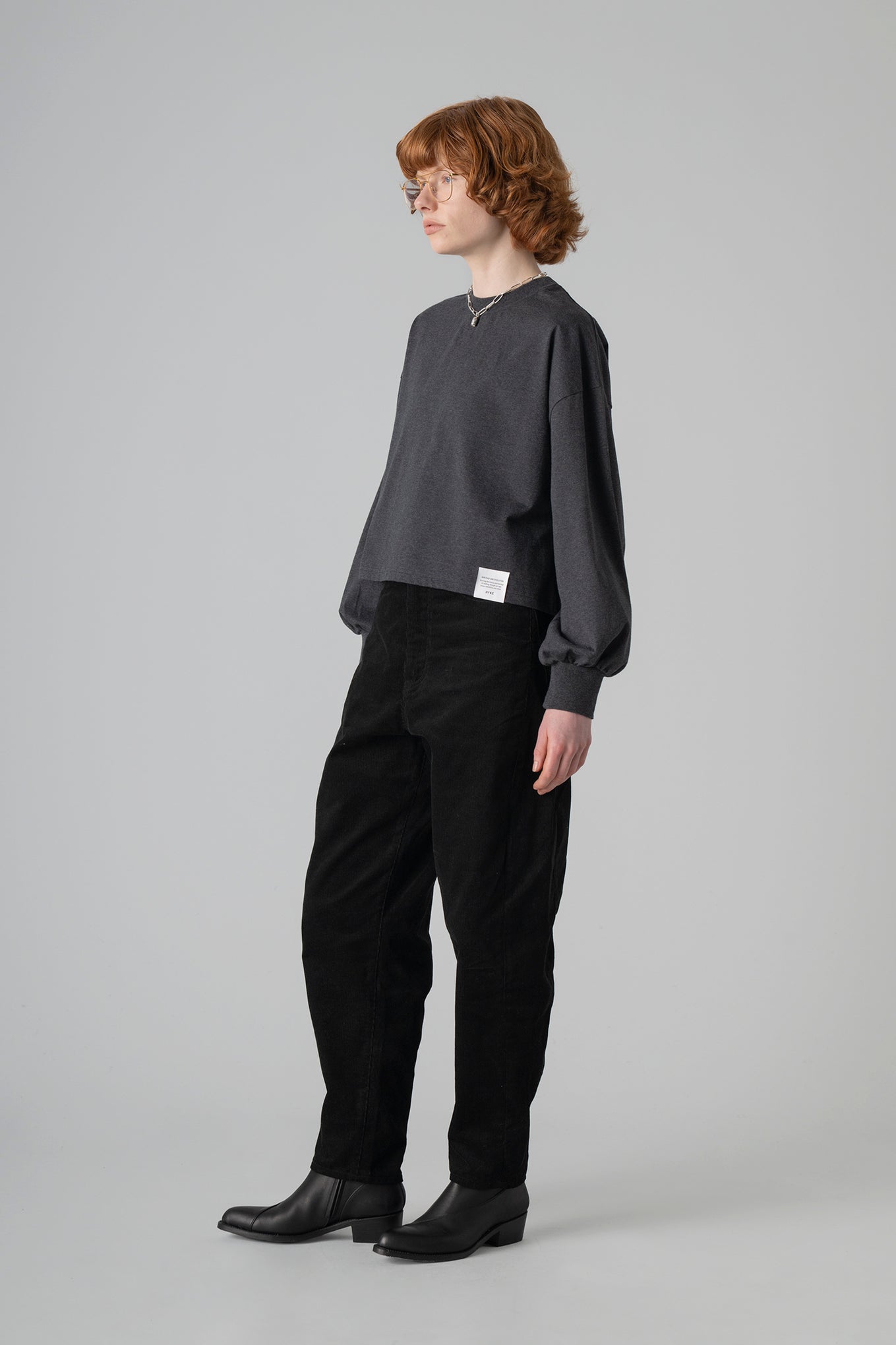 CROPPED LONG-SLV TEE / BIG FIT (6.5OZ)