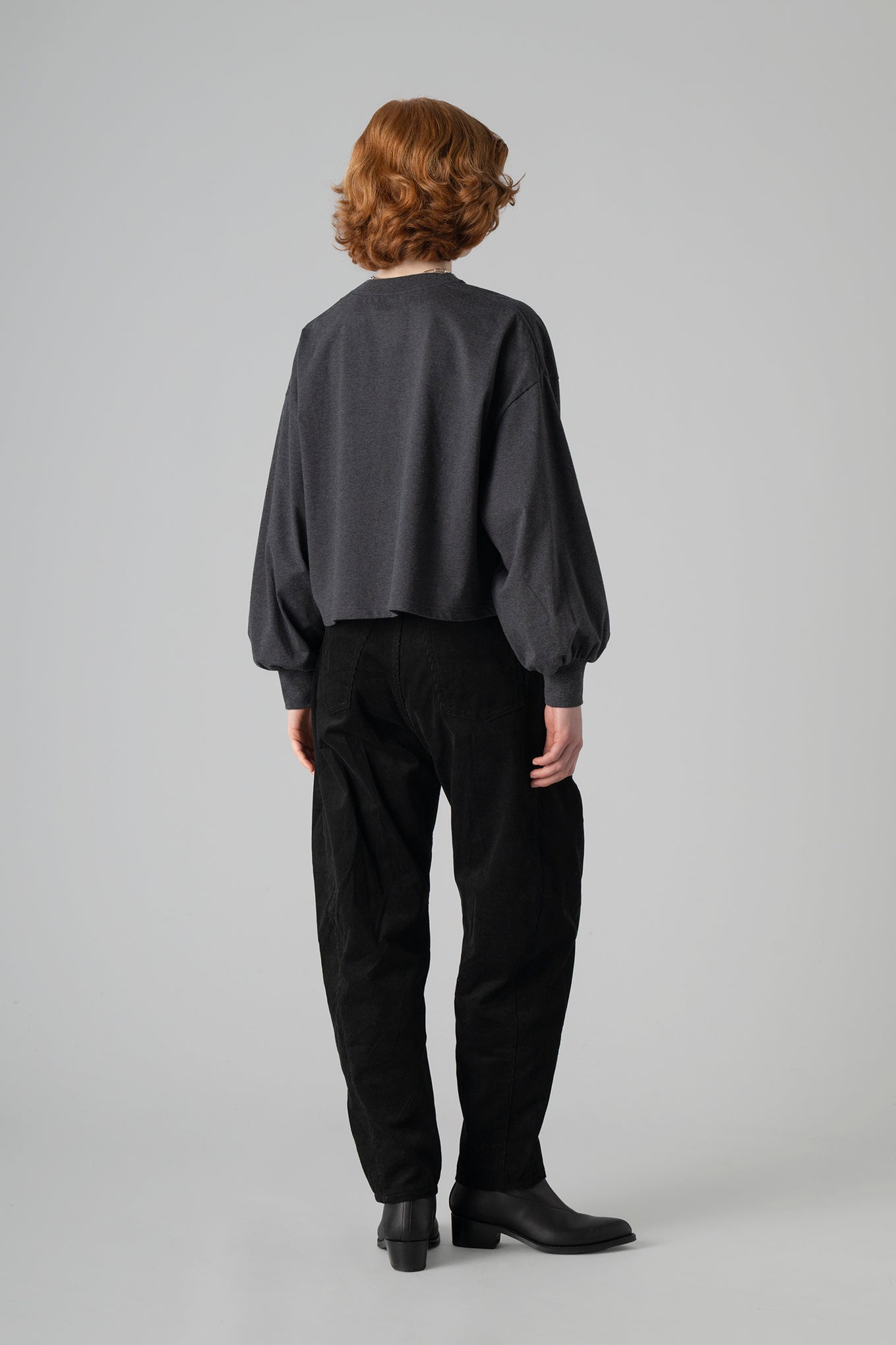 CROPPED LONG-SLV TEE / BIG FIT (6.5OZ)