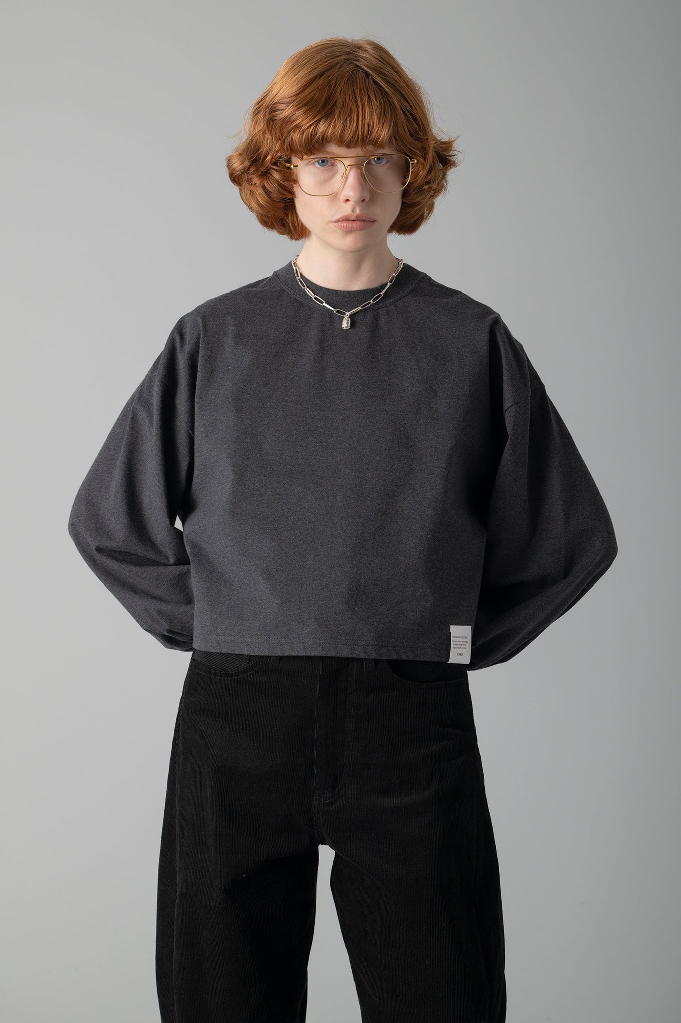 CROPPED LONG-SLV TEE / BIG FIT (6.5OZ)