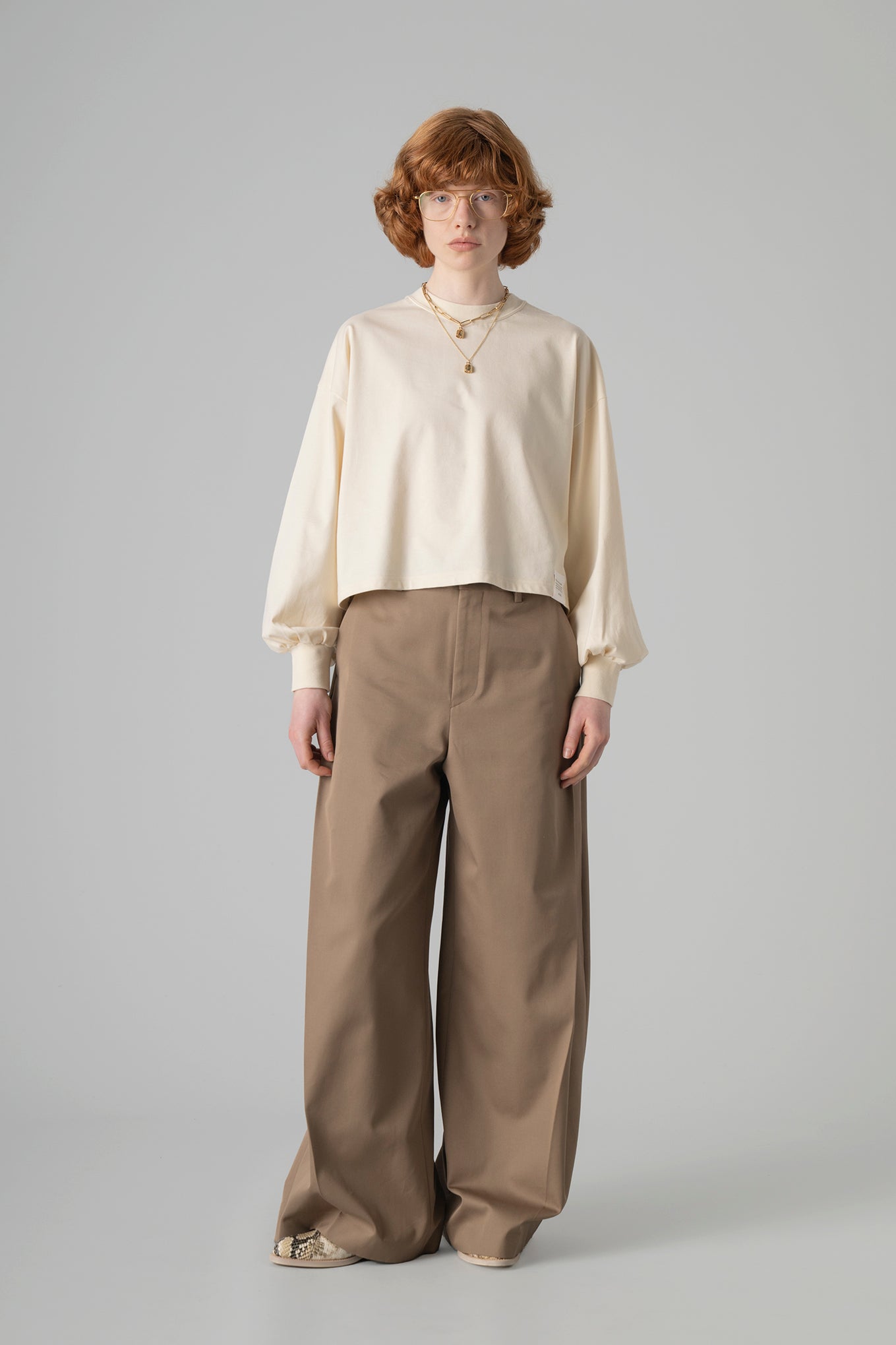 CROPPED LONG-SLV TEE / BIG FIT (6.5OZ)