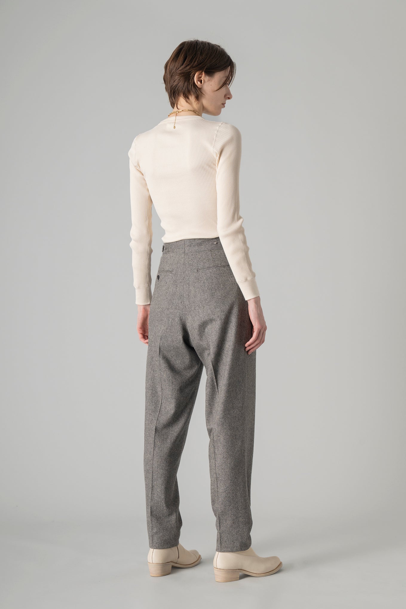 TWEED TAPERED PANTS