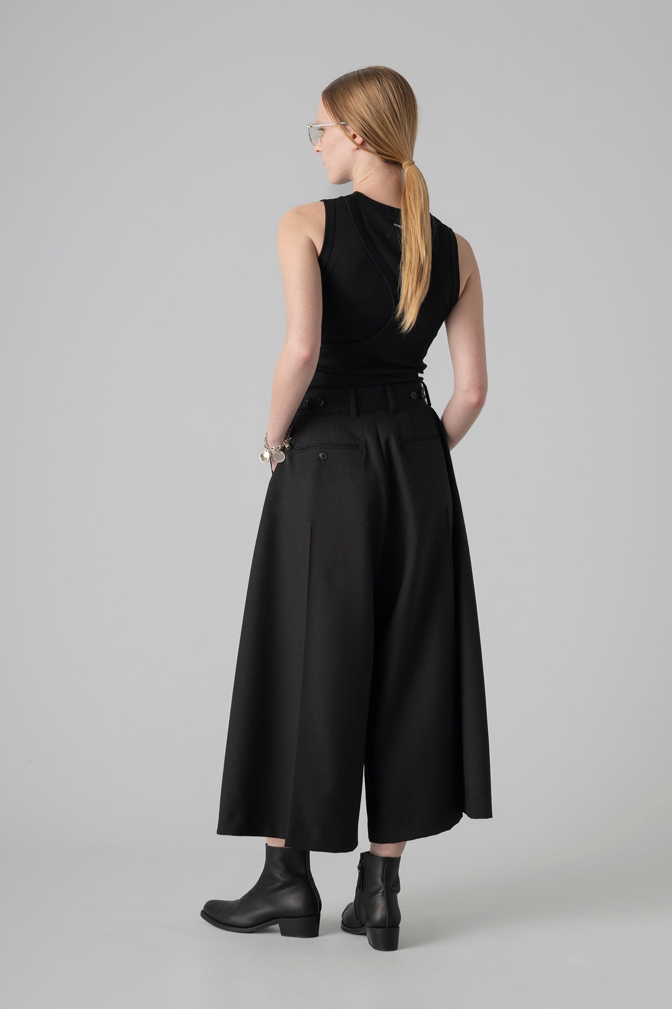 TROPICAL WIDE LEG CROPPED PANTS