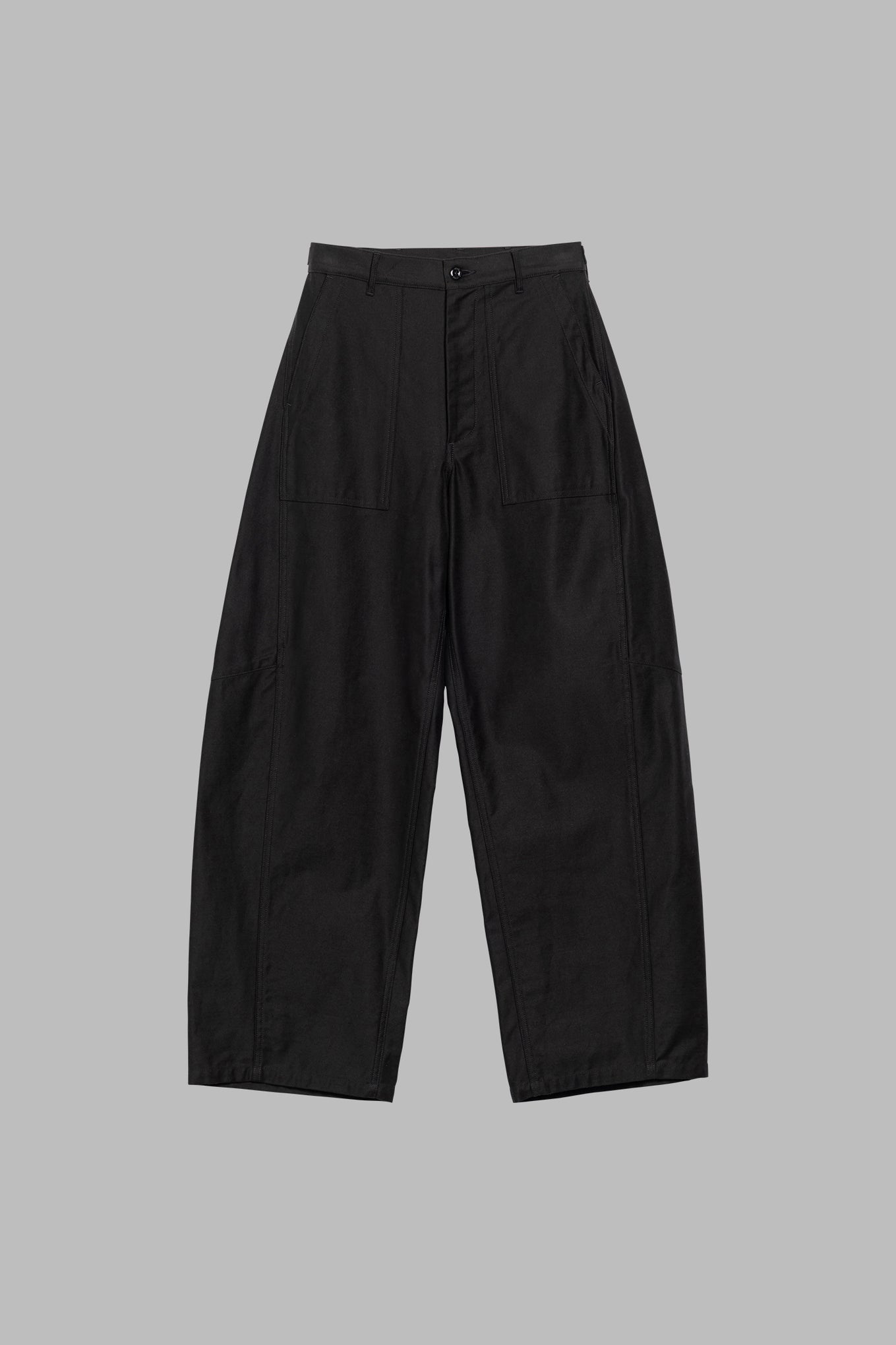 BACK SATIN BARREL LEG PANTS
