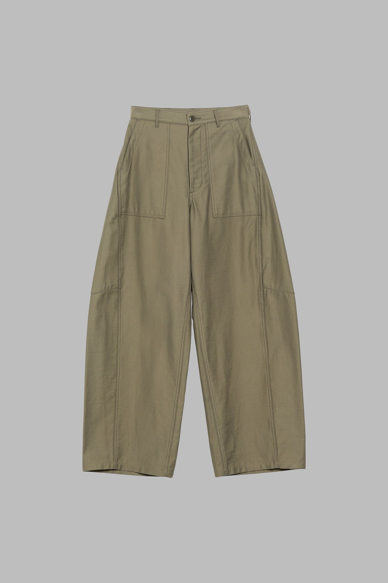 BACK SATIN BARREL LEG PANTS