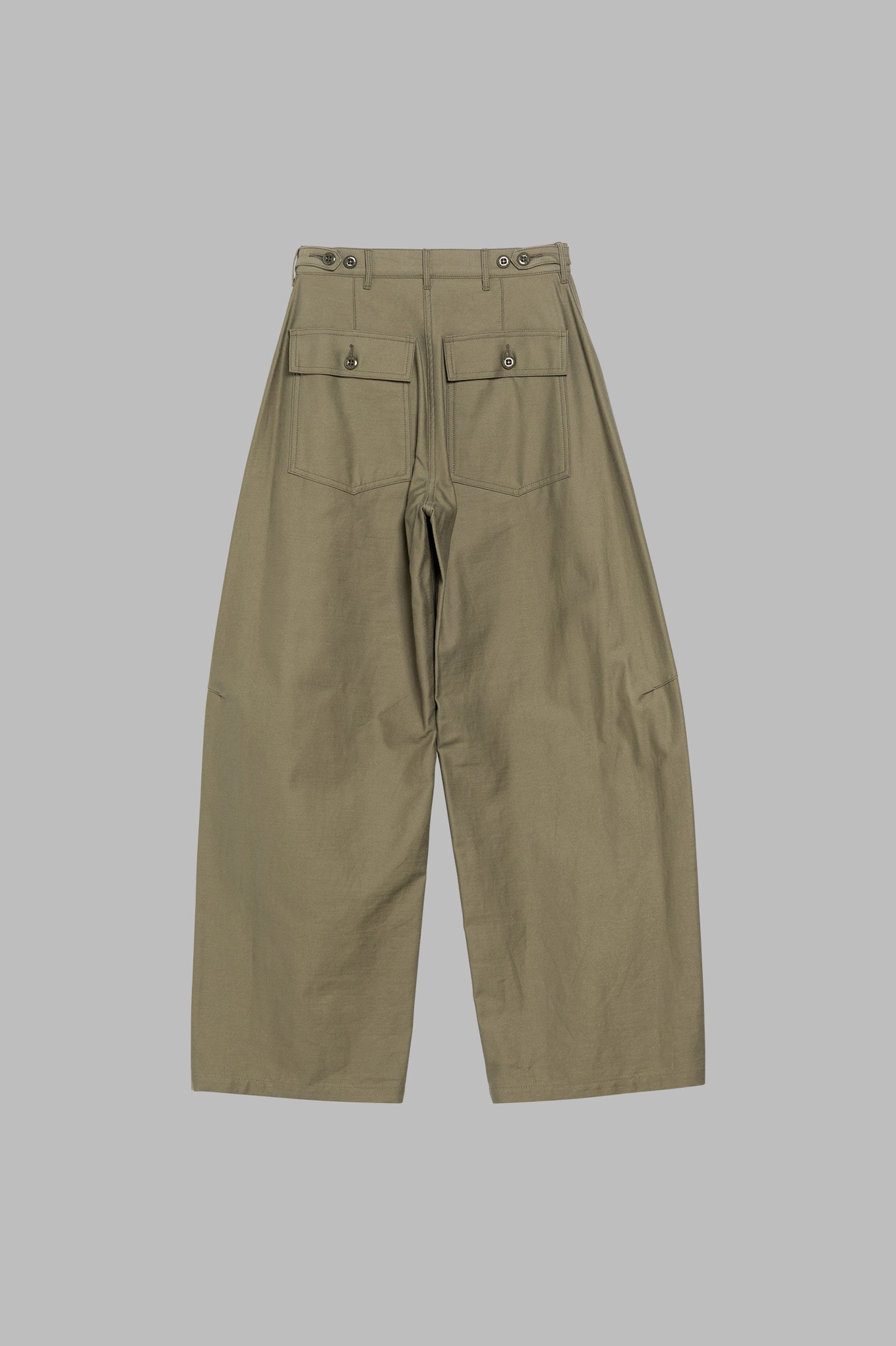 BACK SATIN BARREL LEG PANTS