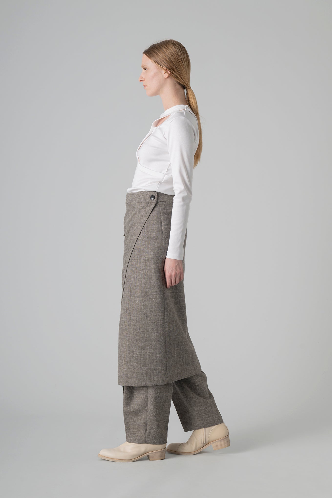 TWEED WRAP SKIRT