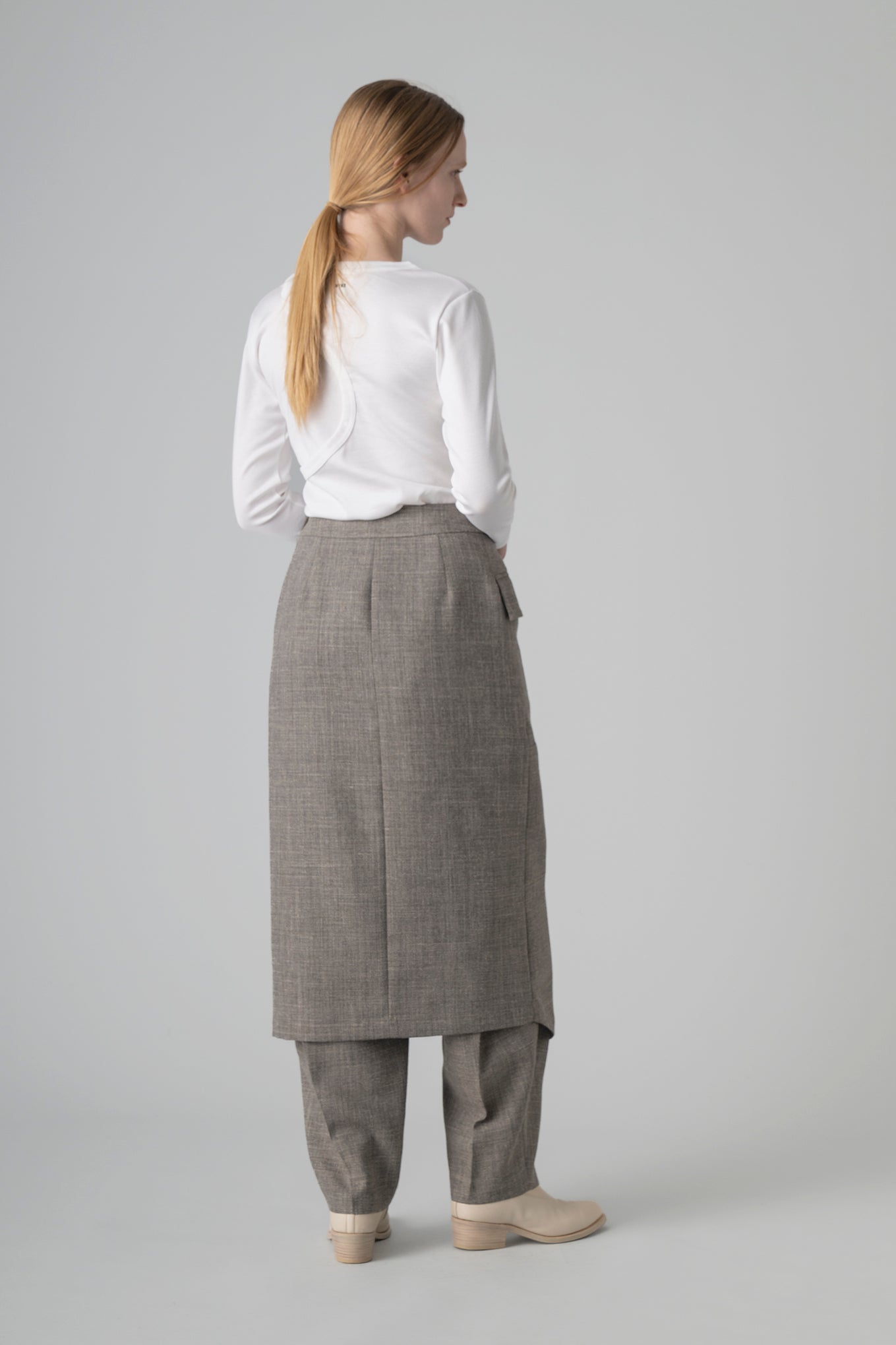 TWEED WRAP SKIRT