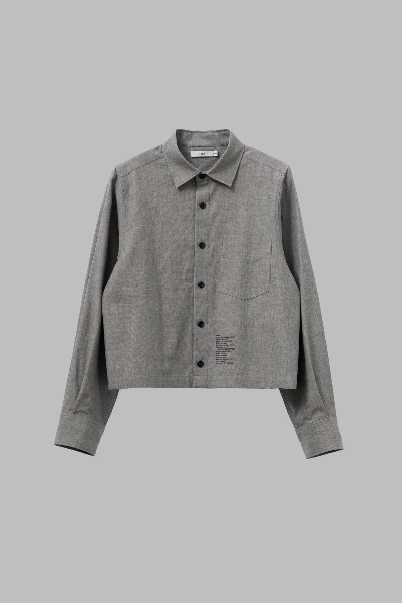 CHAMBRAY CROPPED SHIRT