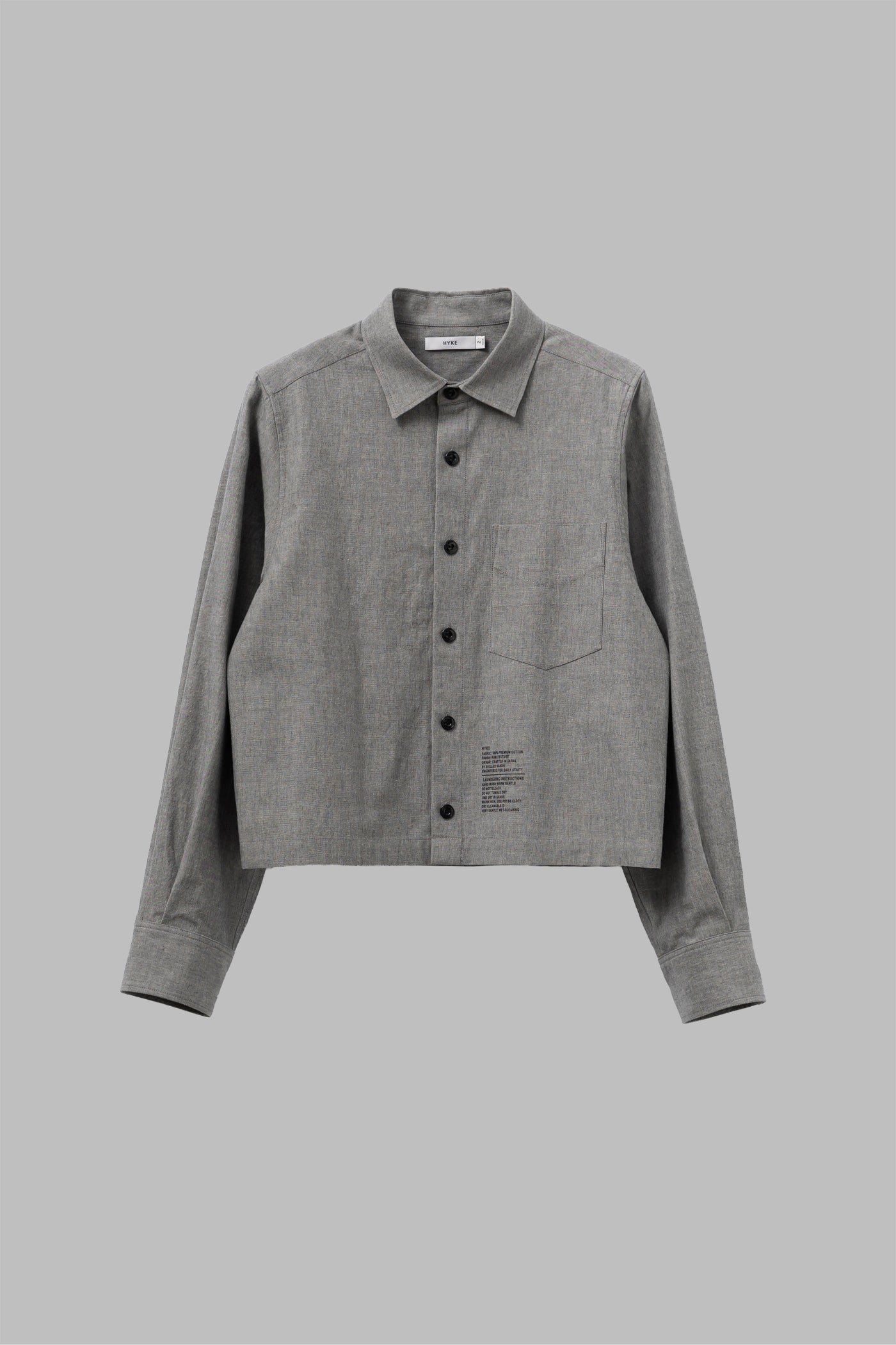 CHAMBRAY CROPPED SHIRT – HYKE ONLINE STORE
