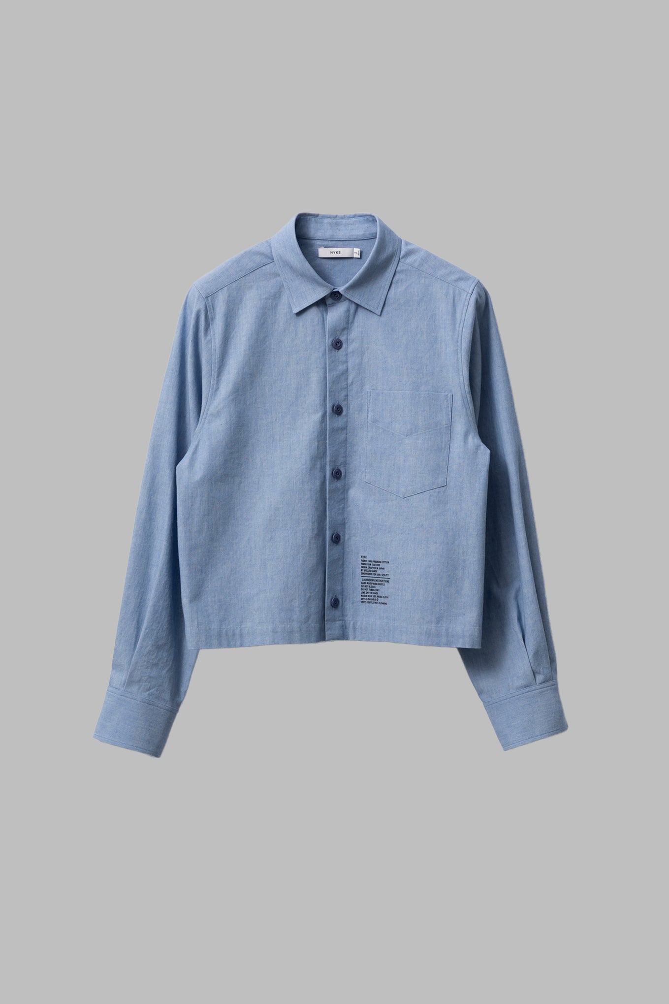 CHAMBRAY CROPPED SHIRT