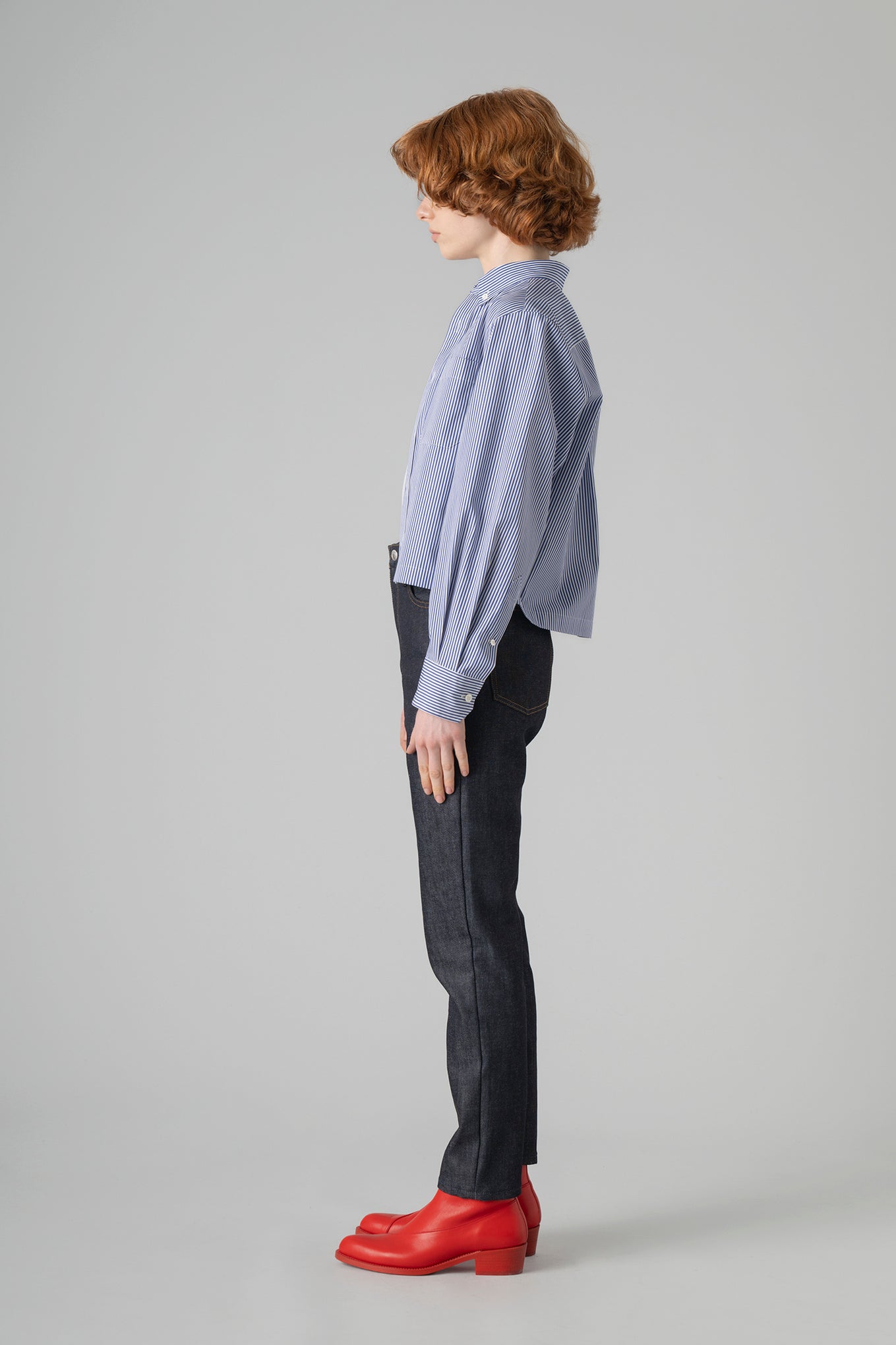STRIPED CROPPED  B.D SHIRT