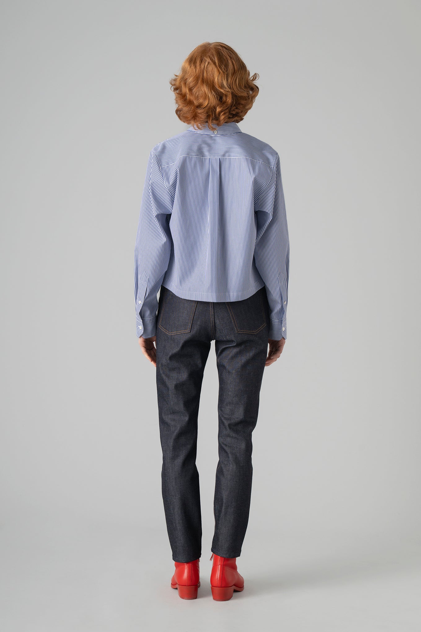 STRIPED CROPPED  B.D SHIRT