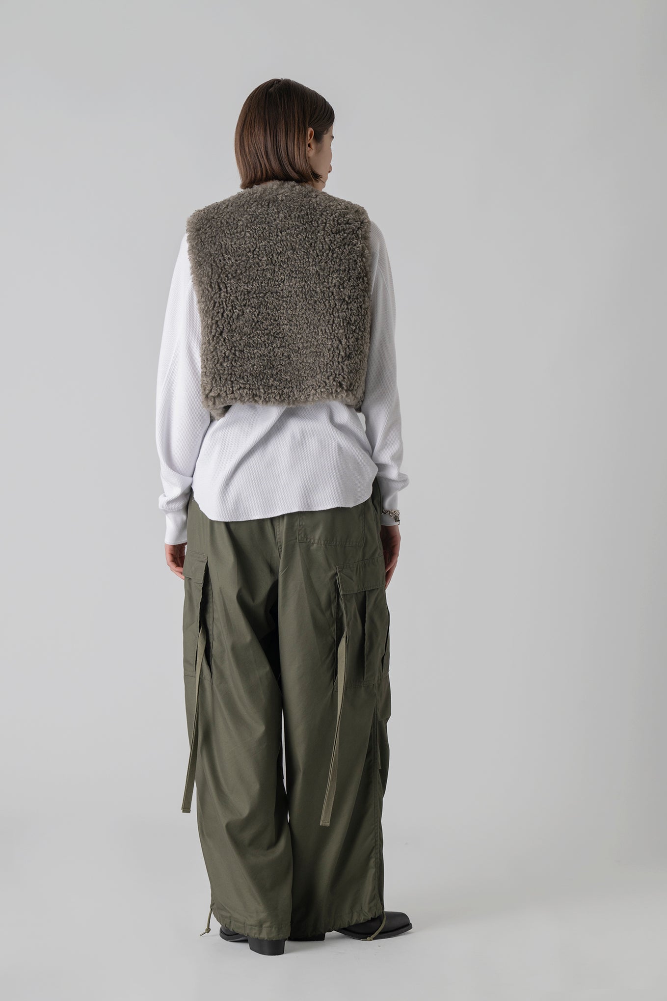FAUX SHEARLING CROPPED VEST