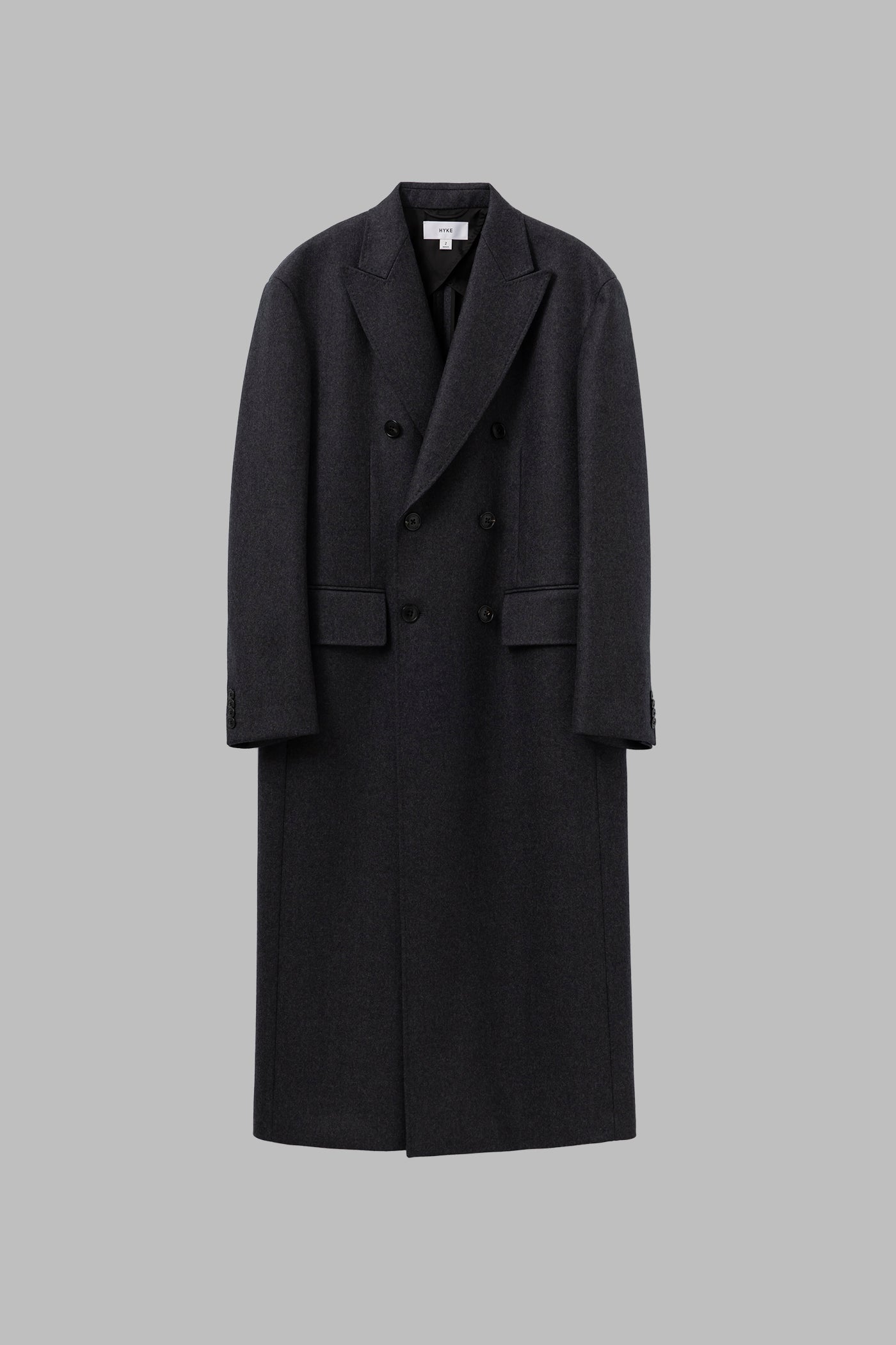 MELTON DOUBLE-BREASTED COAT – HYKE ONLINE STORE