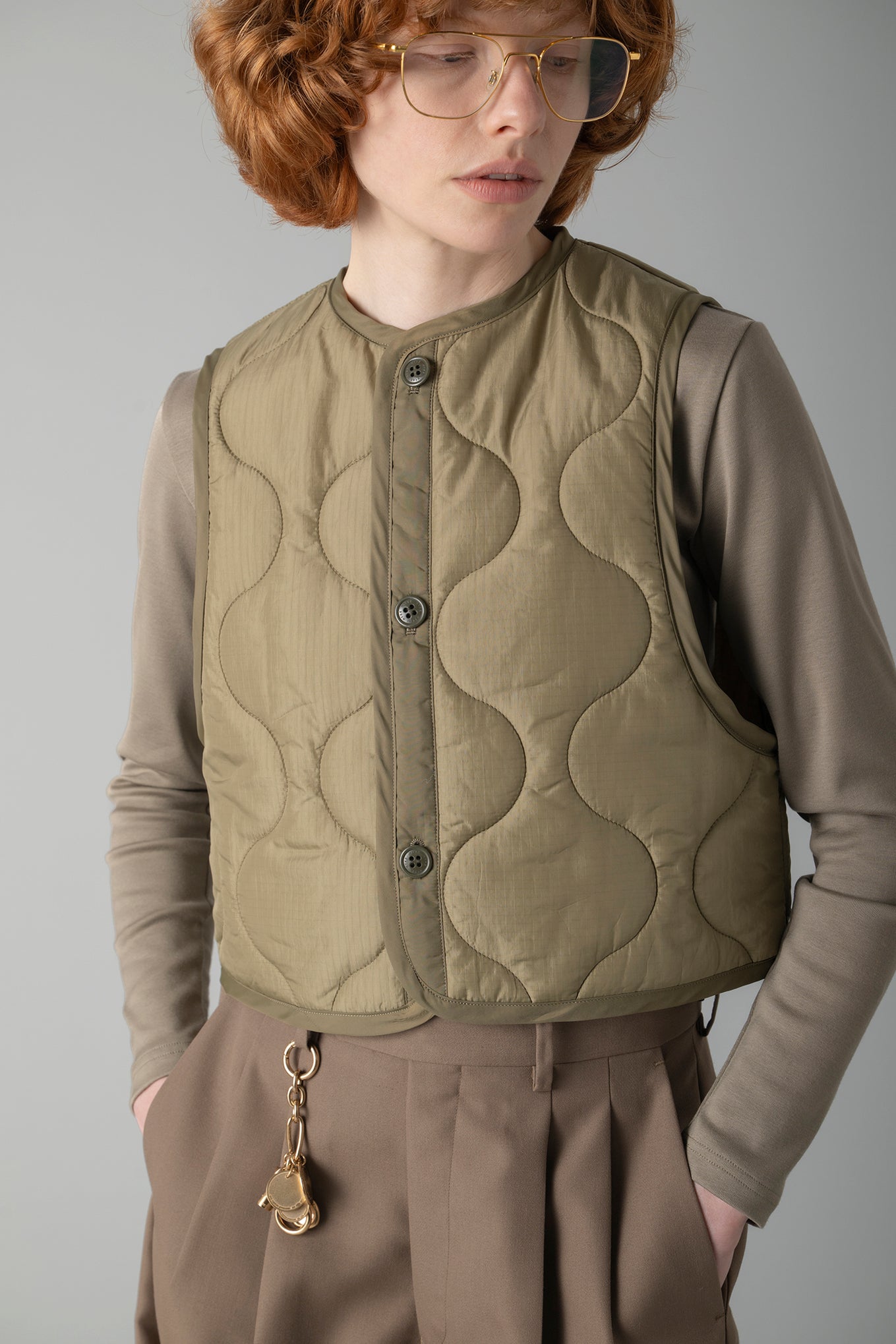 QUILTED CROPPED VEST