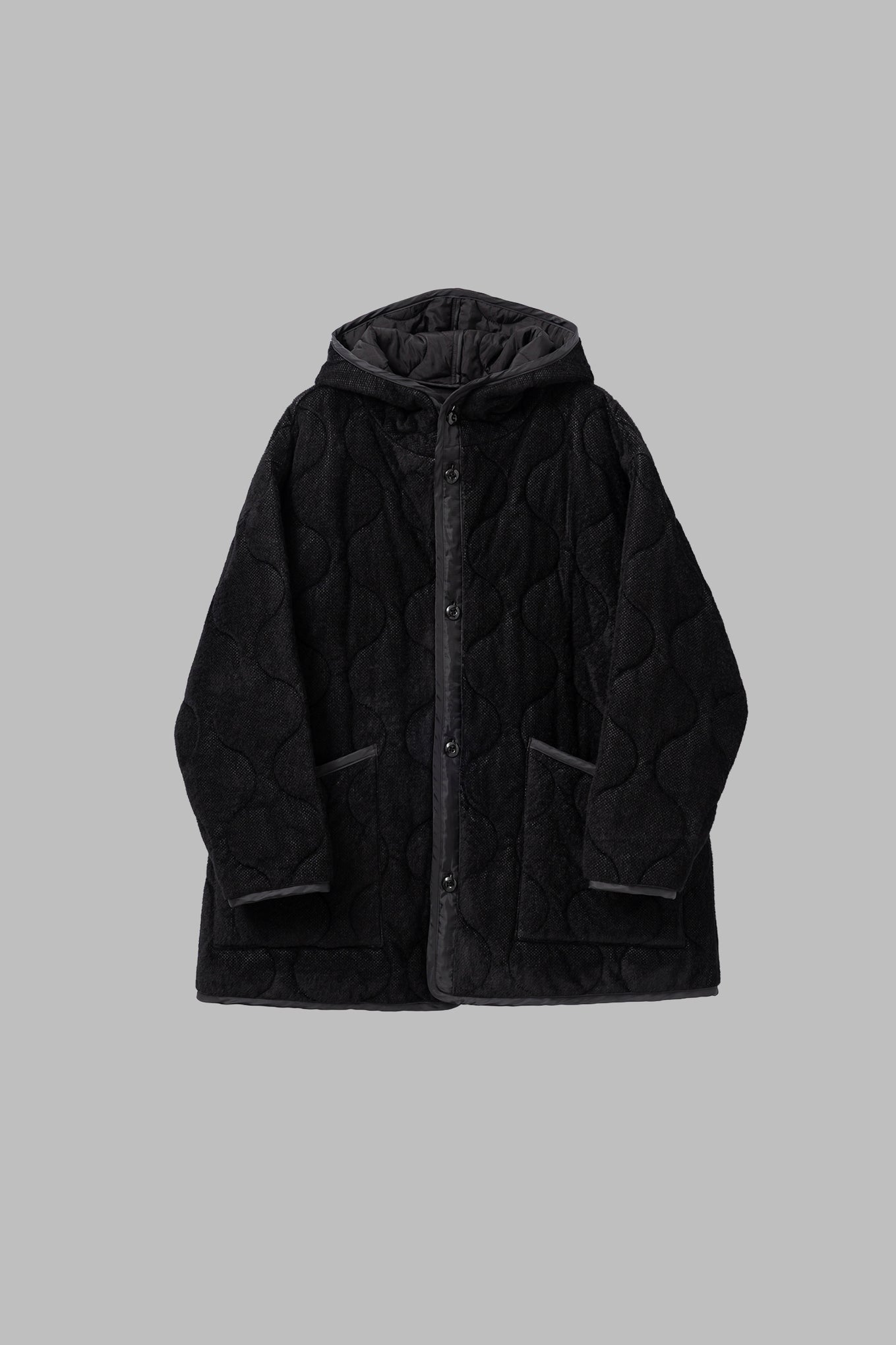 FLEECE QUILTED HOODED JACKET