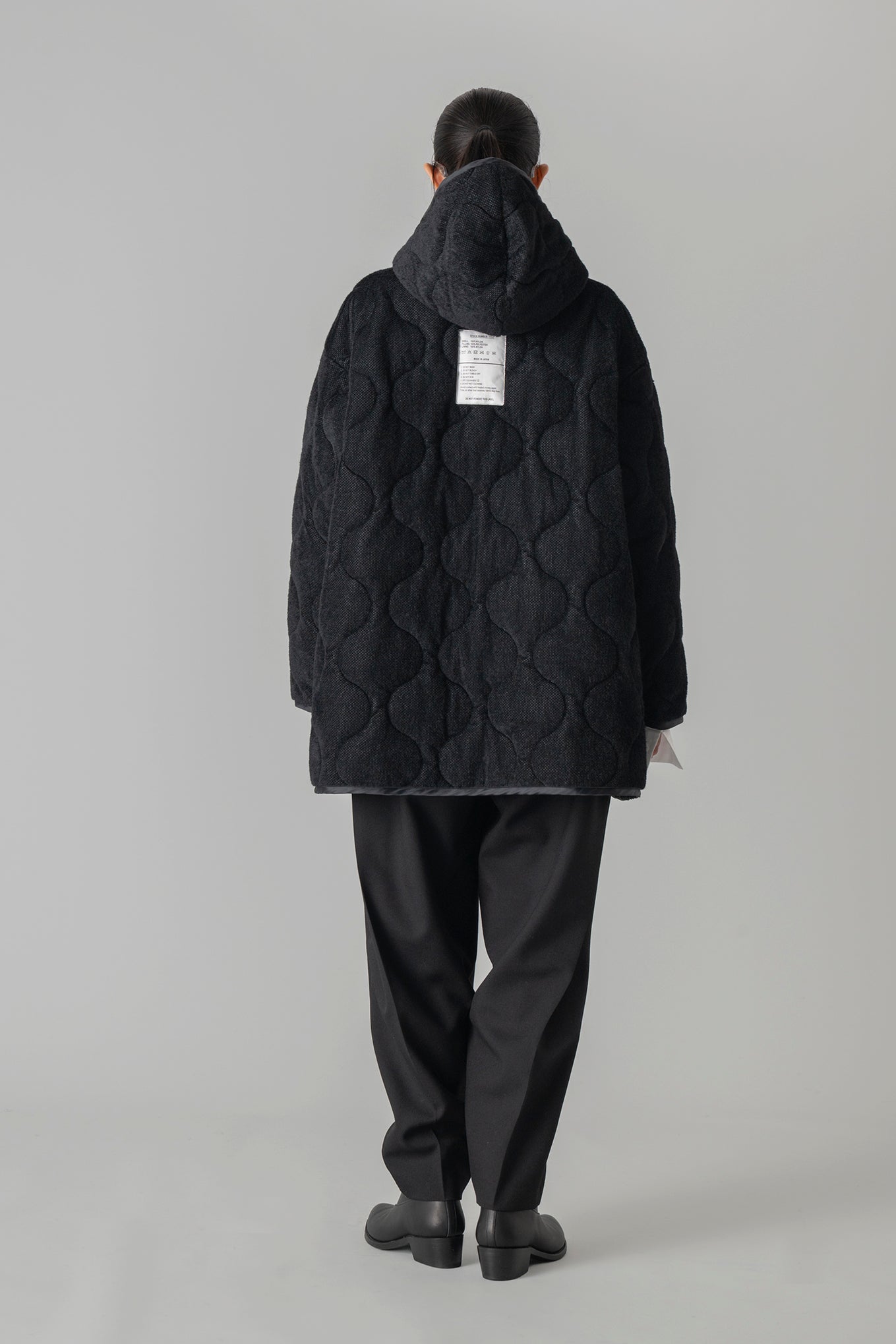 FLEECE QUILTED HOODED JACKET