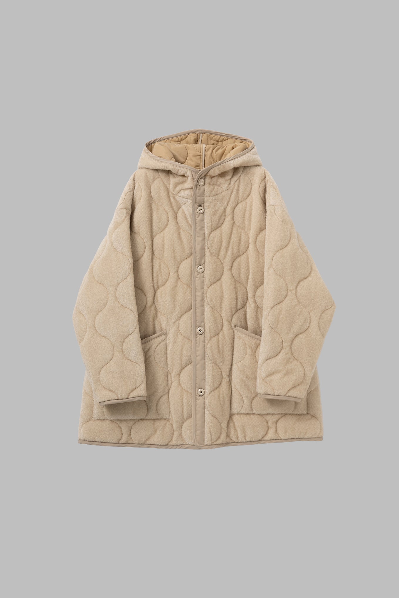 FLEECE QUILTED HOODED JACKET