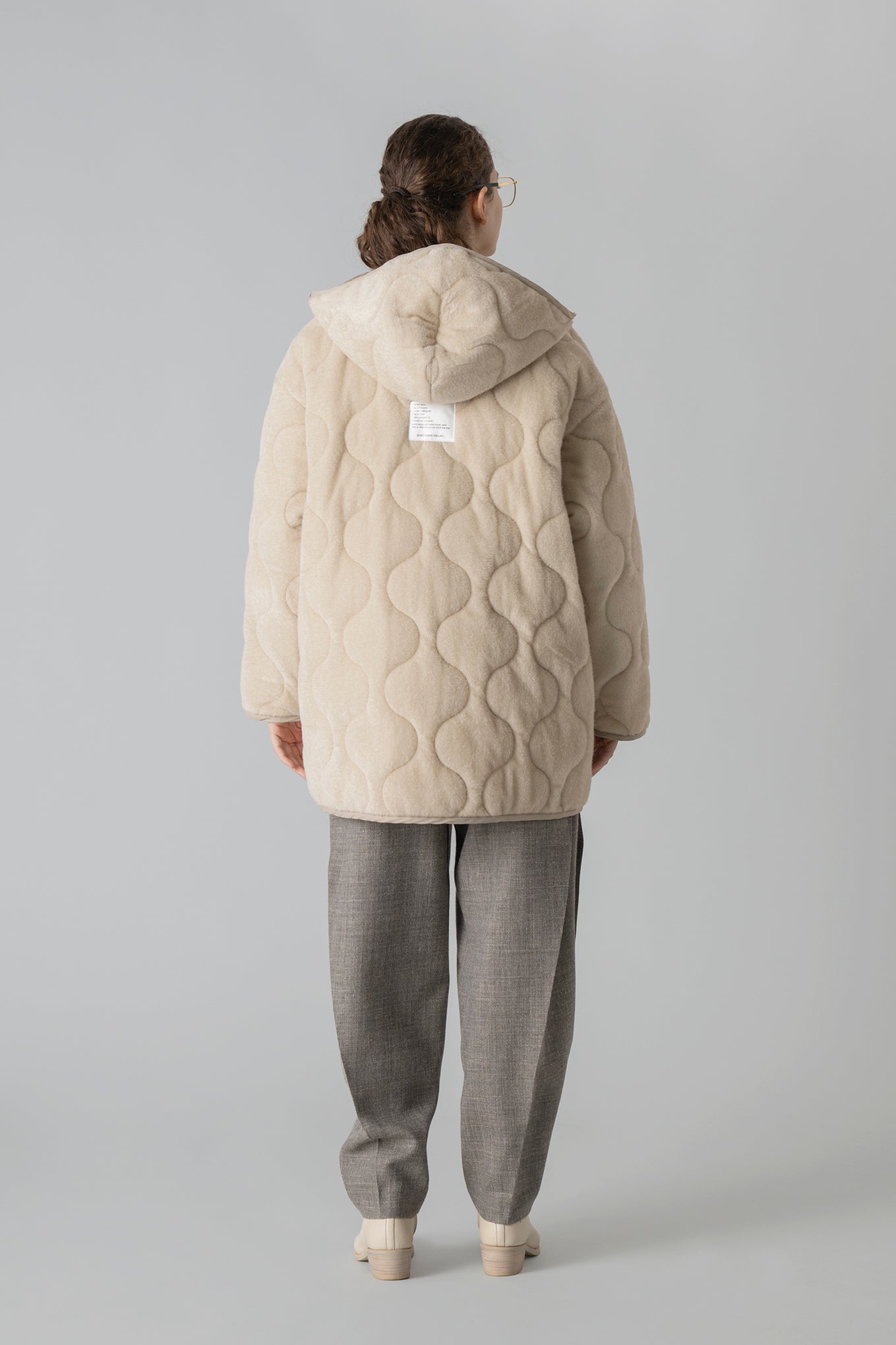 FLEECE QUILTED HOODED JACKET