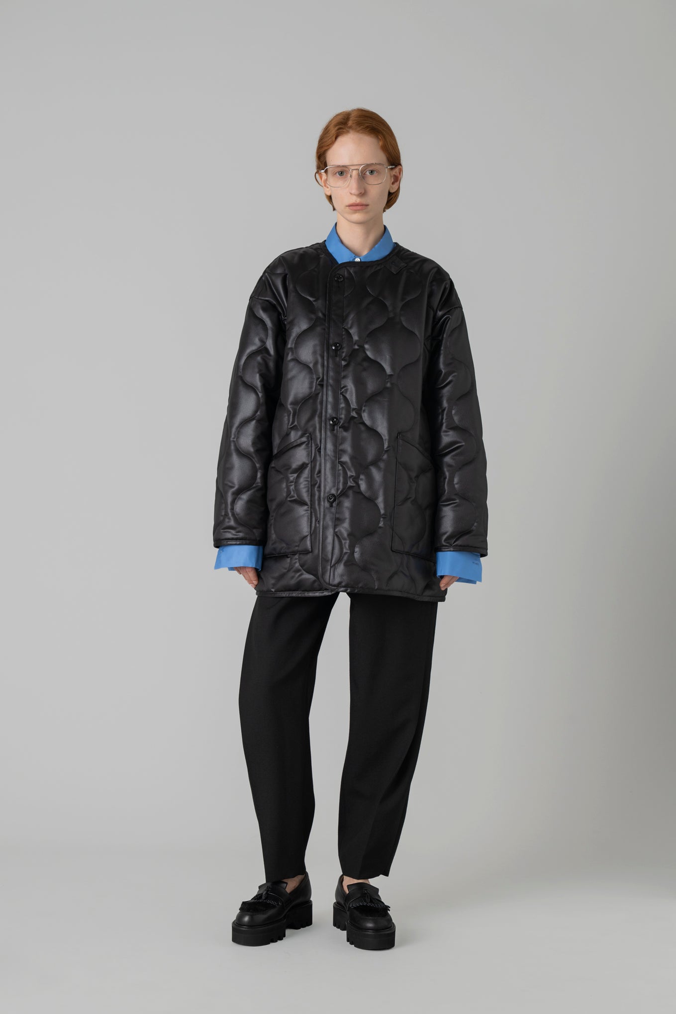 FAUX LEATHER QUILTED JACKET
