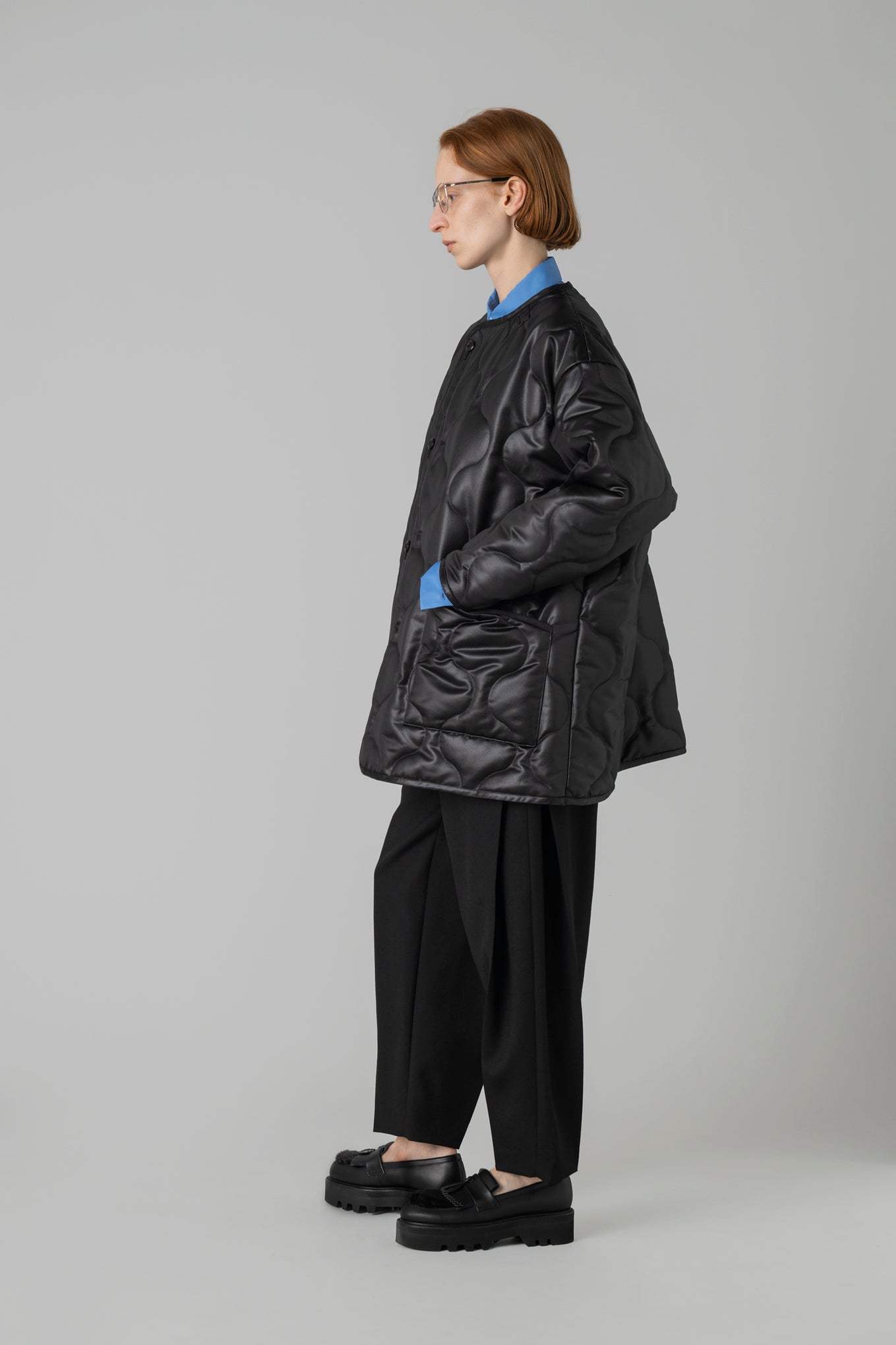 FAUX LEATHER QUILTED JACKET