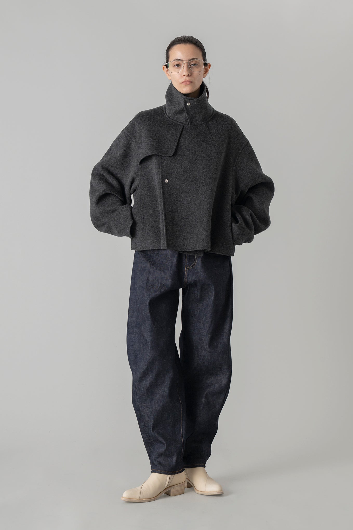 LIGHT DOUBLE-FACED CROPPED TRENCH COAT