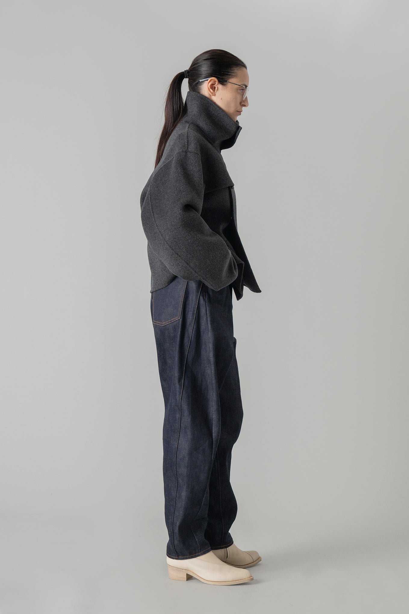 LIGHT DOUBLE-FACED CROPPED TRENCH COAT