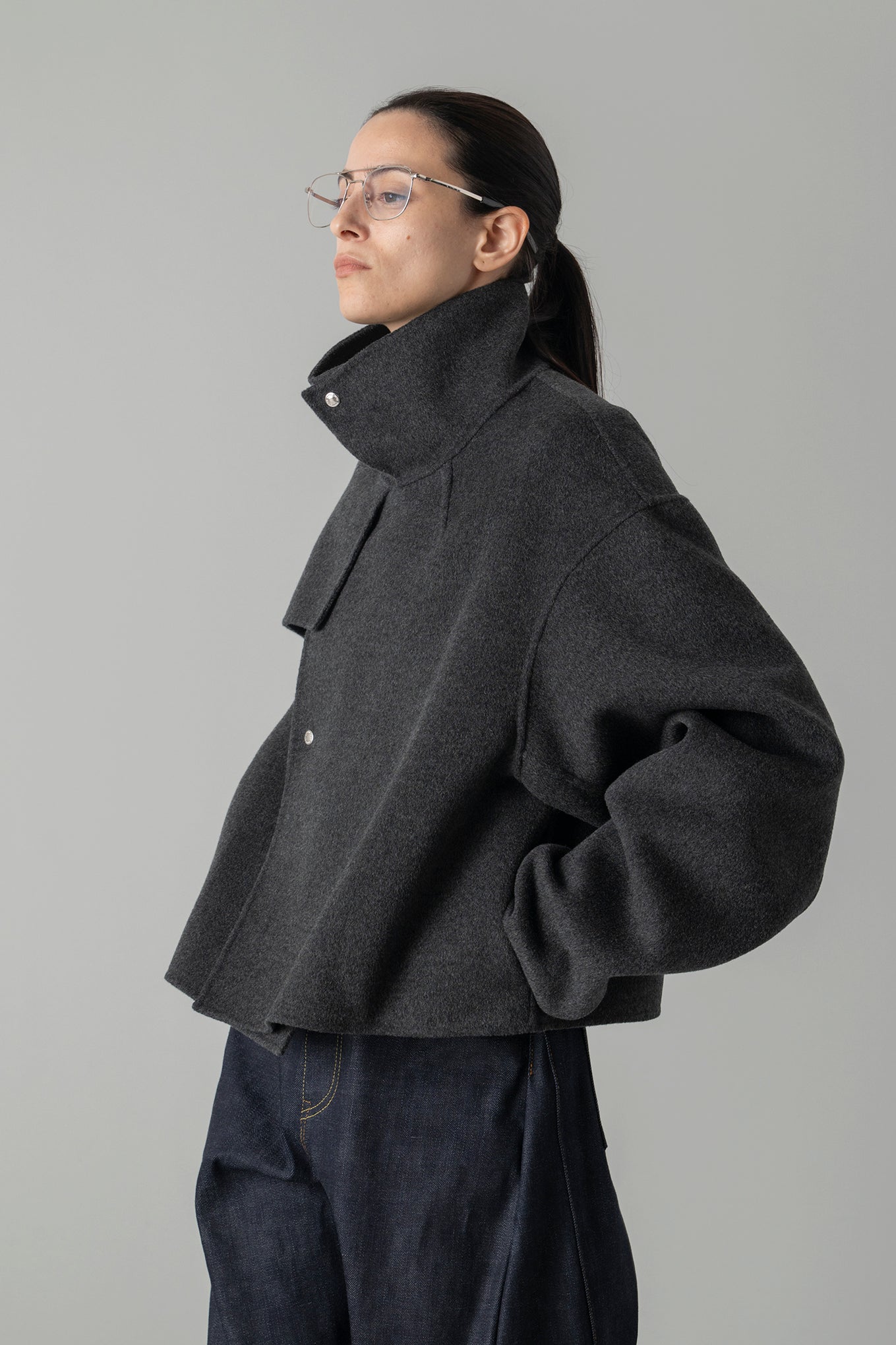 LIGHT DOUBLE-FACED CROPPED TRENCH COAT