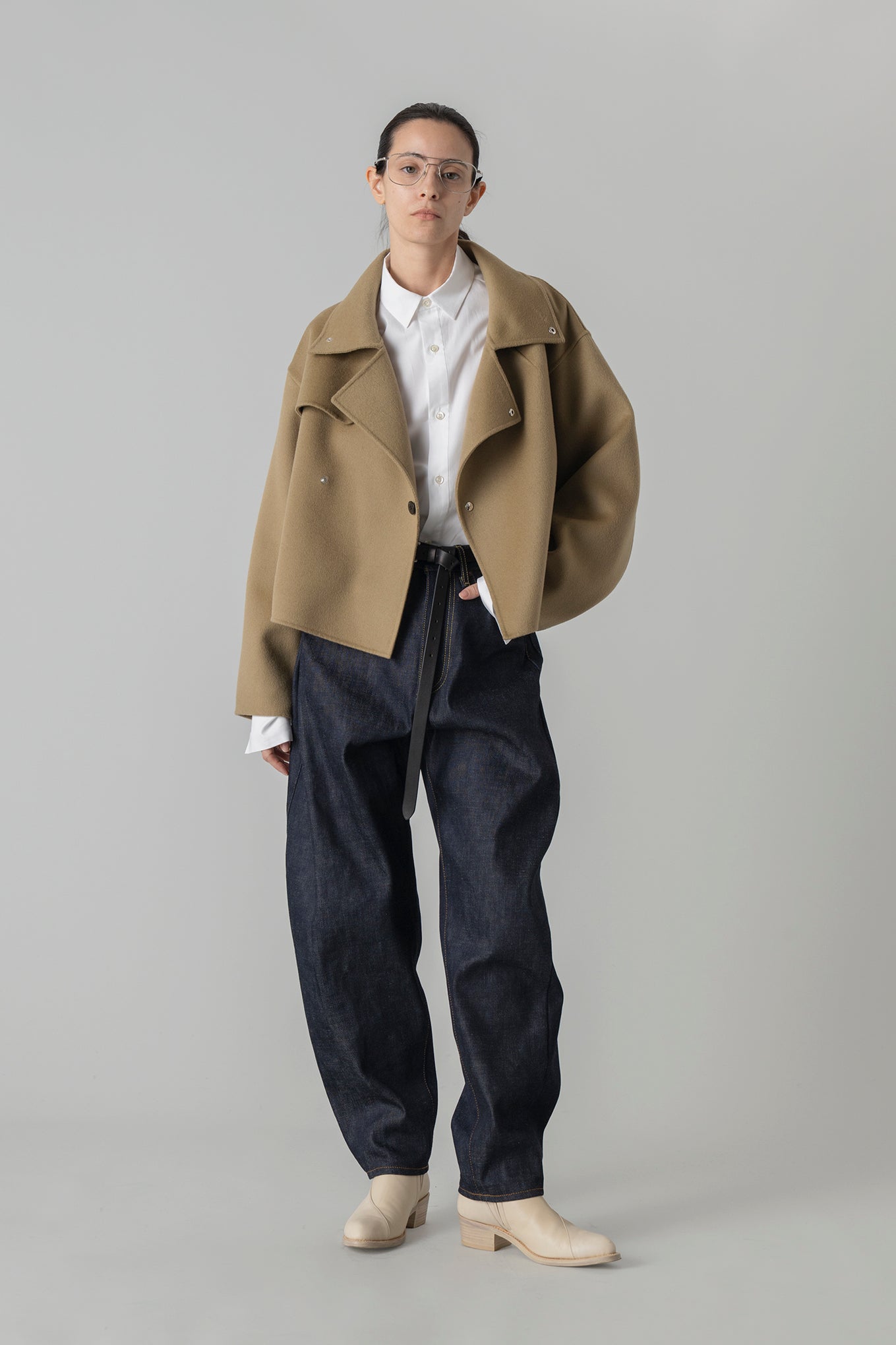 LIGHT DOUBLE-FACED CROPPED TRENCH COAT