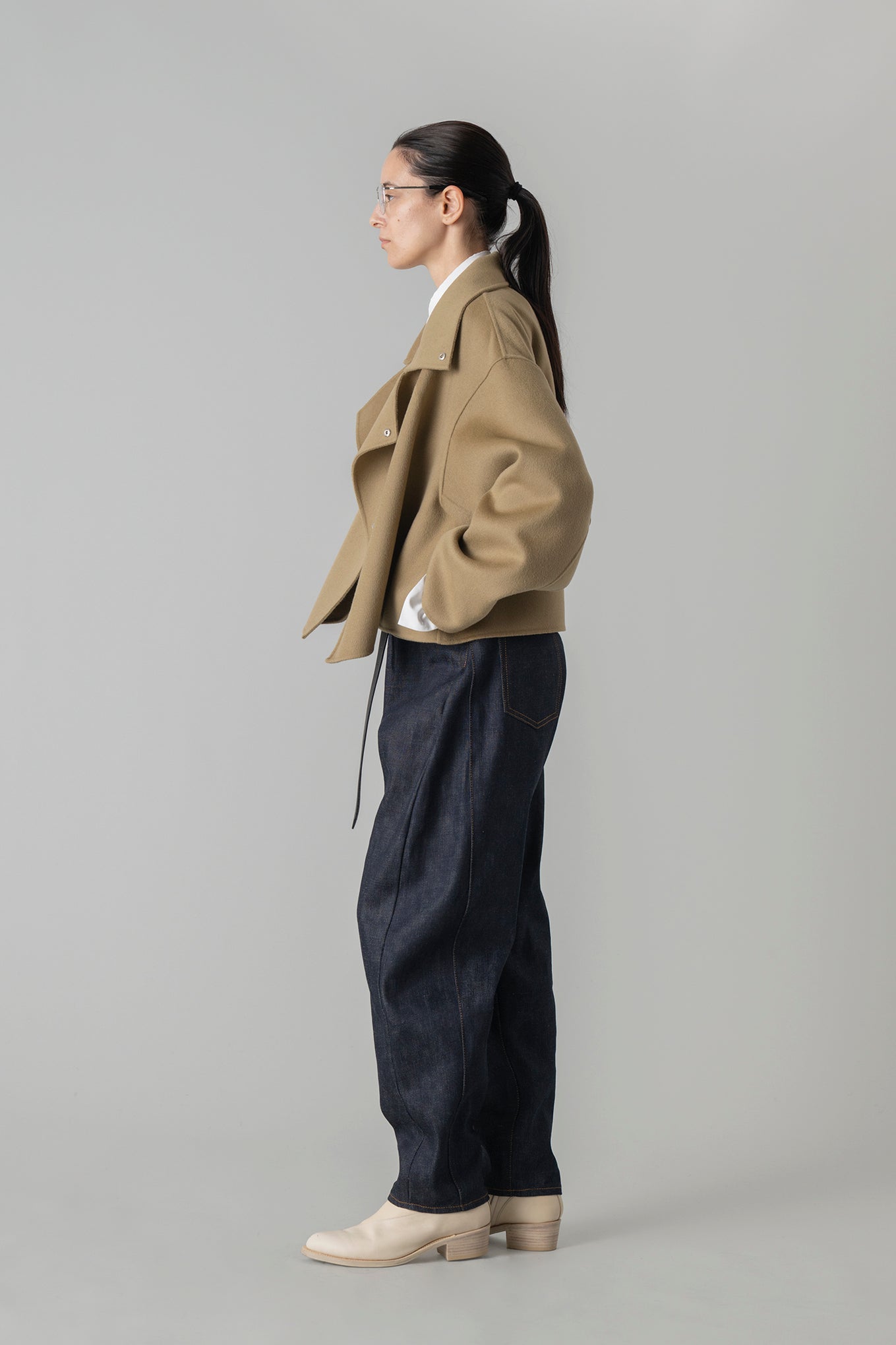 LIGHT DOUBLE-FACED CROPPED TRENCH COAT
