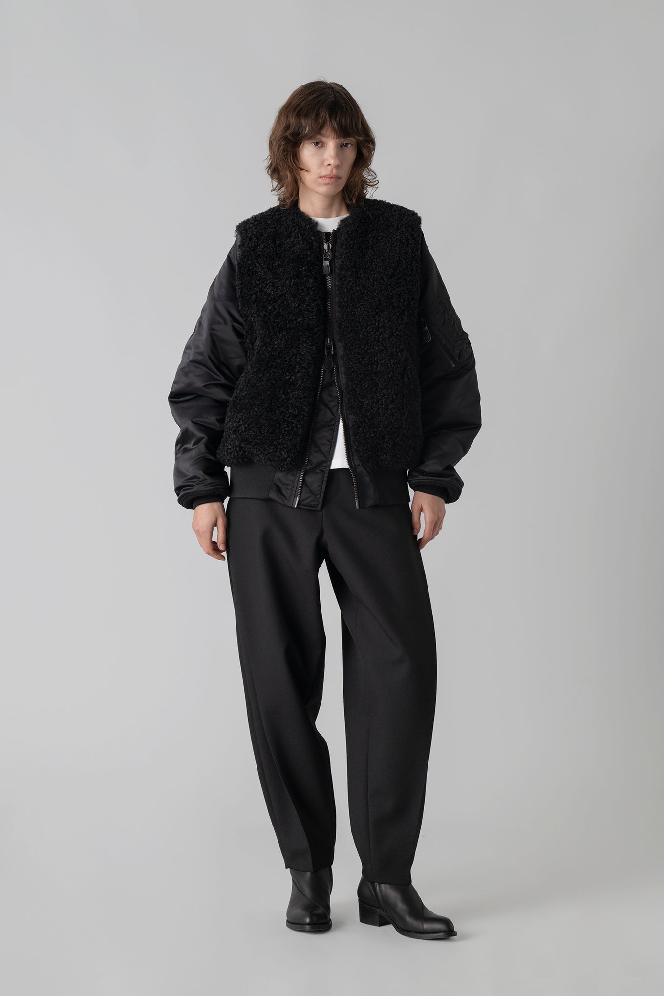 FAUX SHEARLING TYPE MA-1 JACKET
