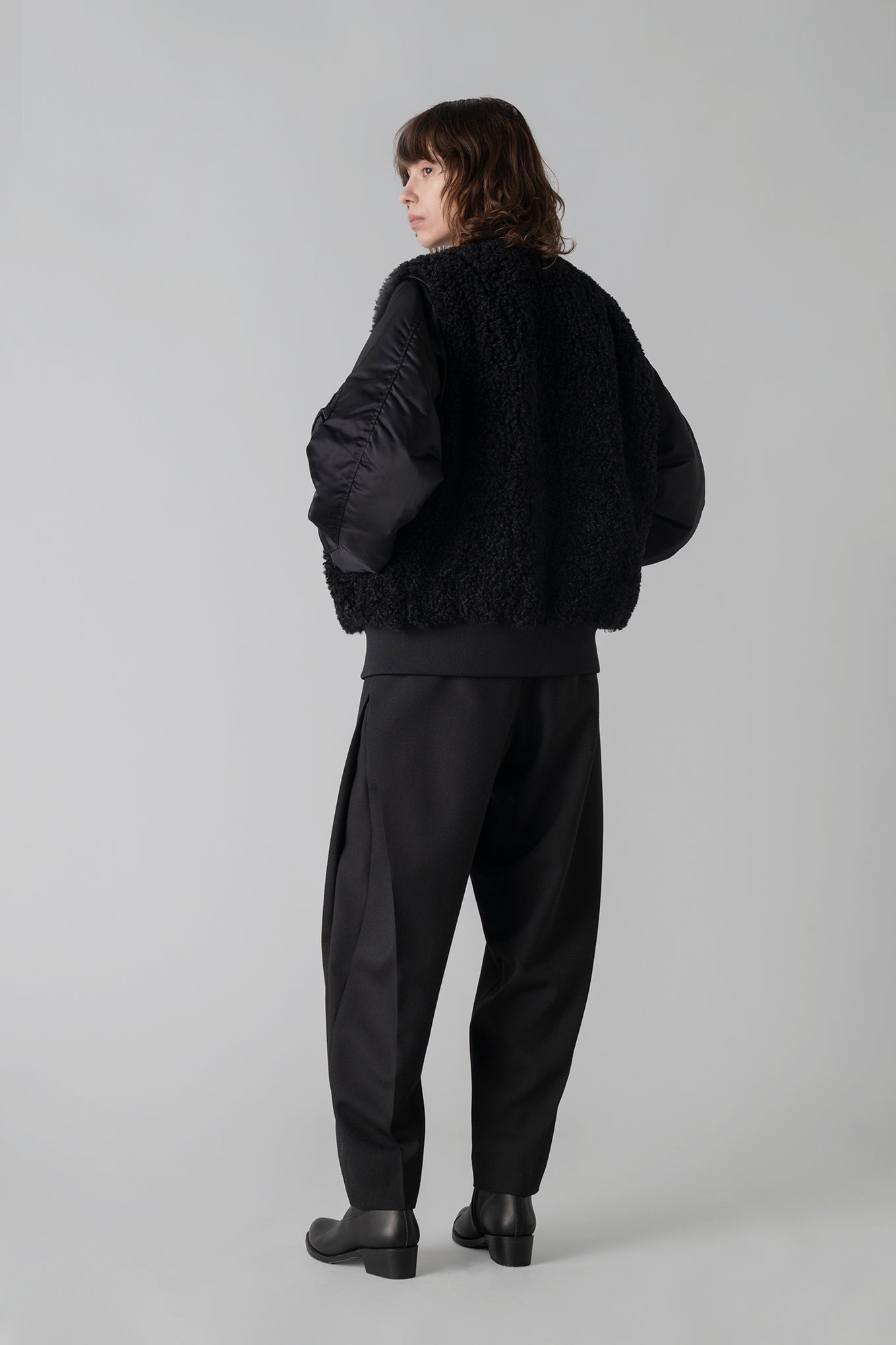 FAUX SHEARLING TYPE MA-1 JACKET