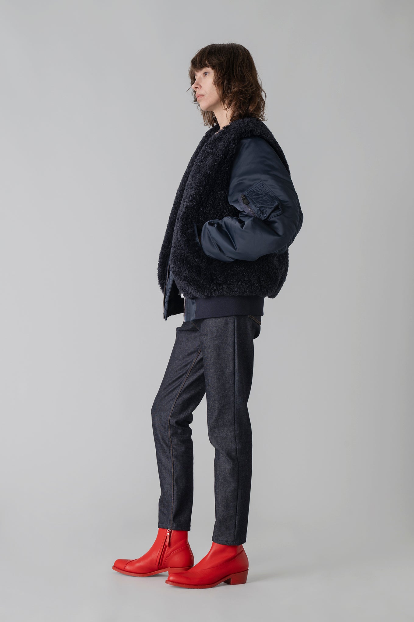 FAUX SHEARLING TYPE MA-1 JACKET