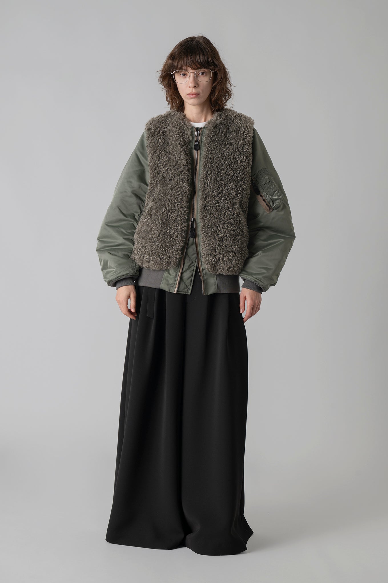 FAUX SHEARLING TYPE MA-1 JACKET