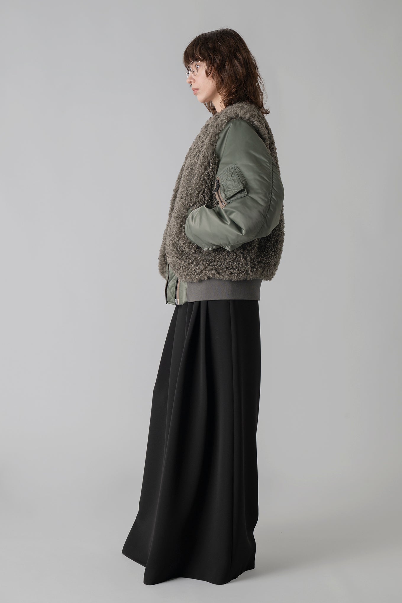 FAUX SHEARLING TYPE MA-1 JACKET