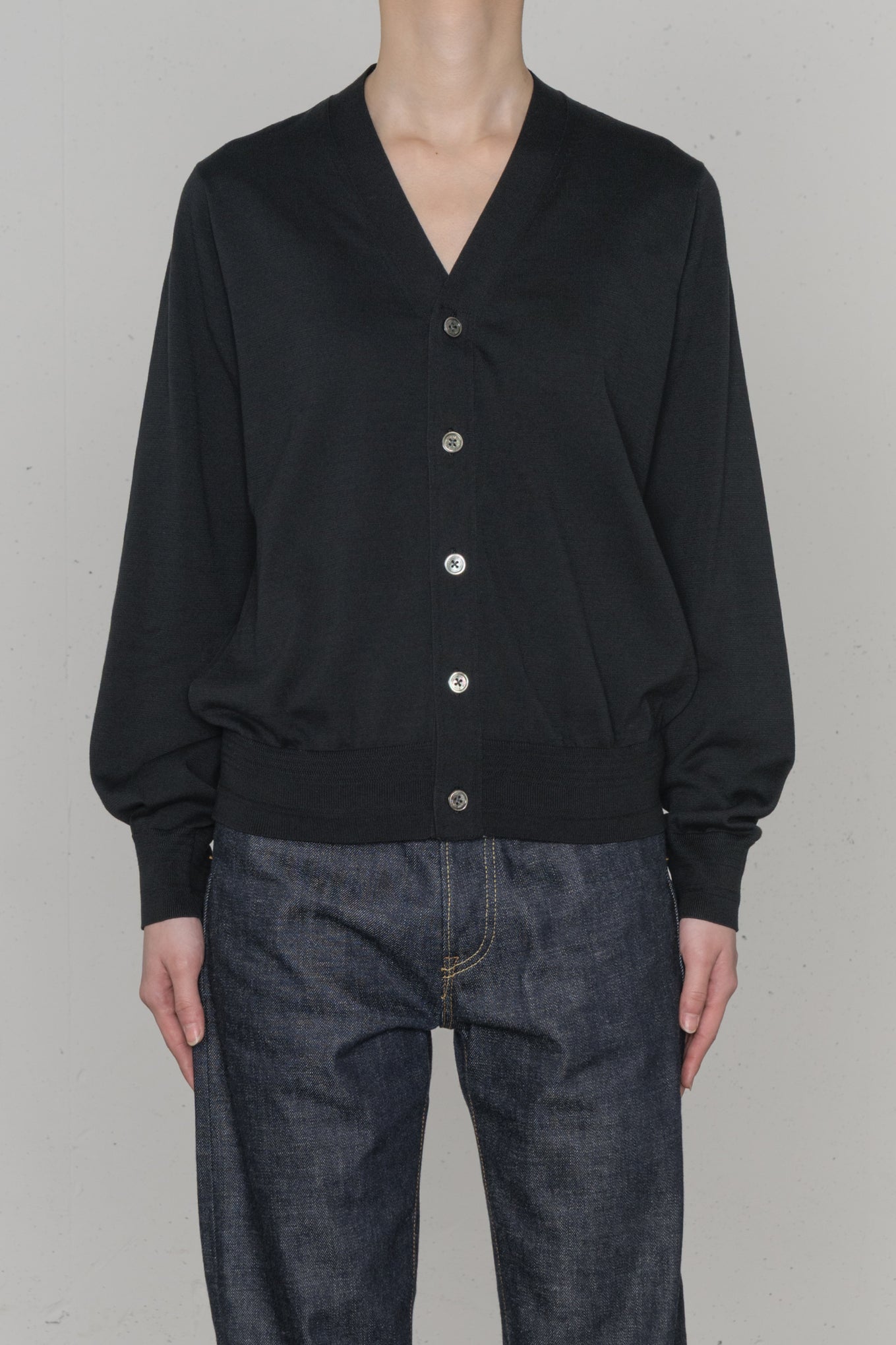 SHEER BACK KNIT CARDIGAN
