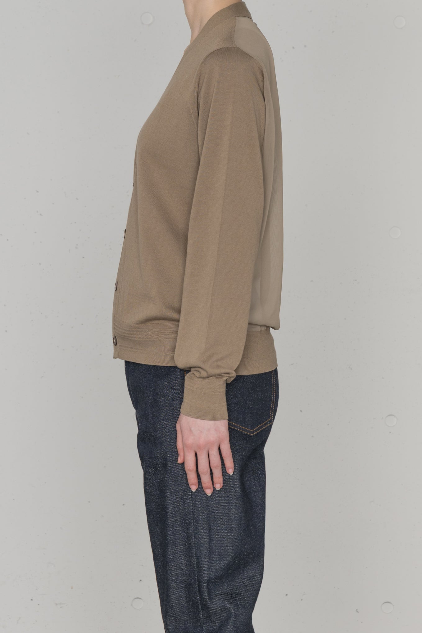 SHEER BACK KNIT CARDIGAN