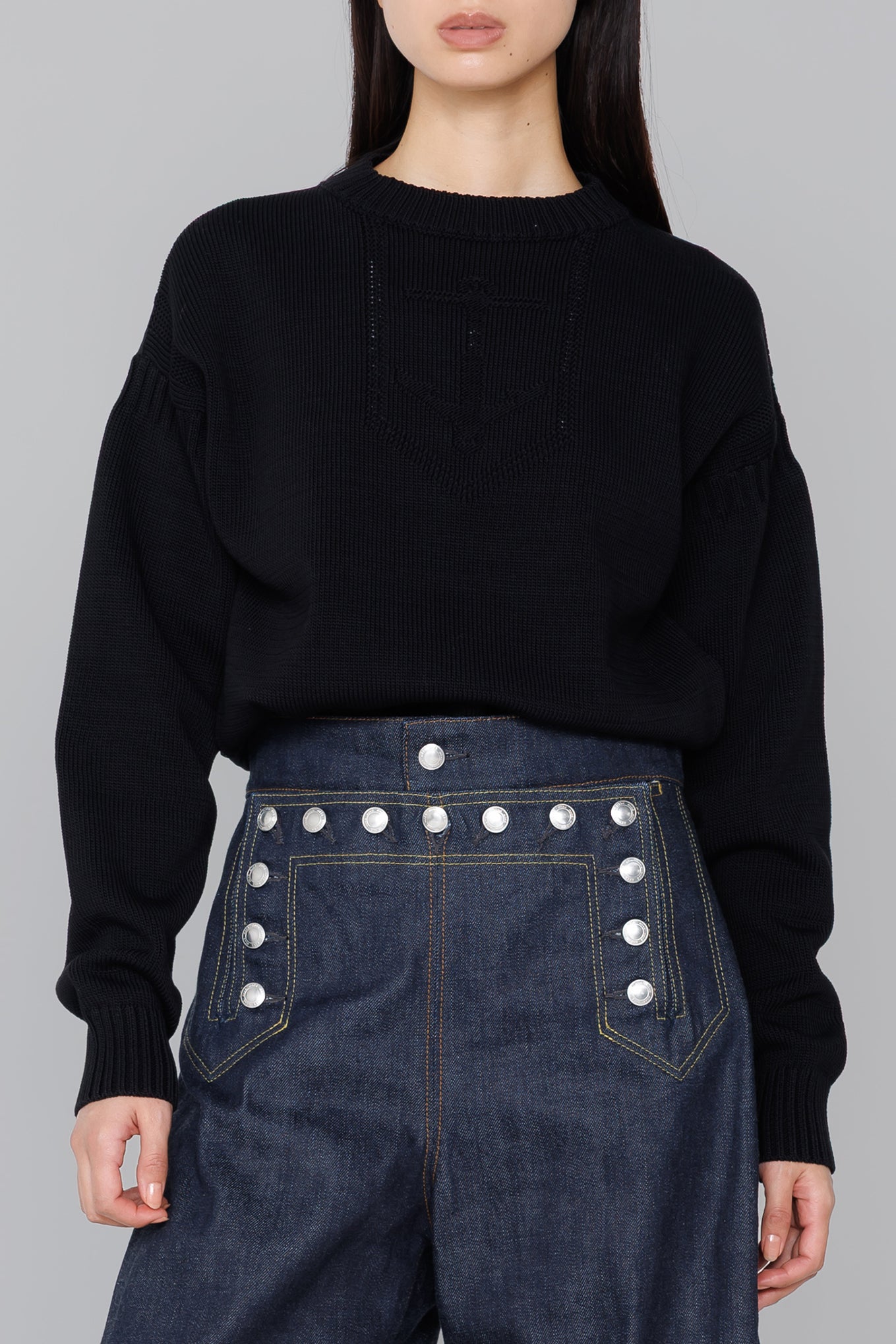 SHEER BACK GUERNSEY KNIT