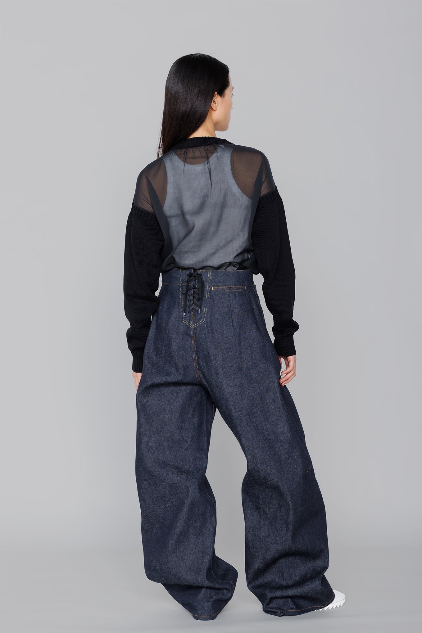 SHEER BACK GUERNSEY KNIT